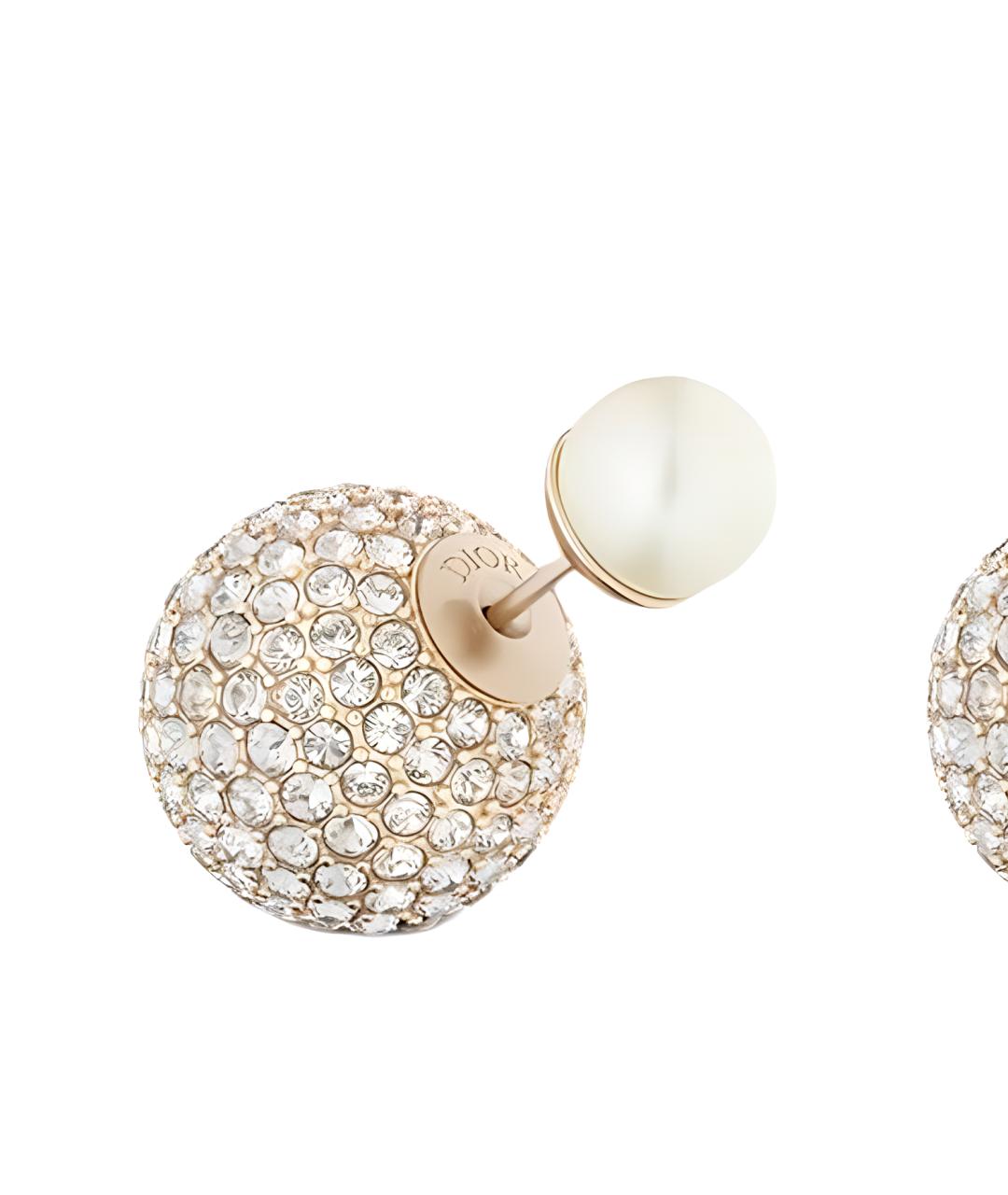 CHRISTIAN DIOR Золотые металлические серьги, фото 2