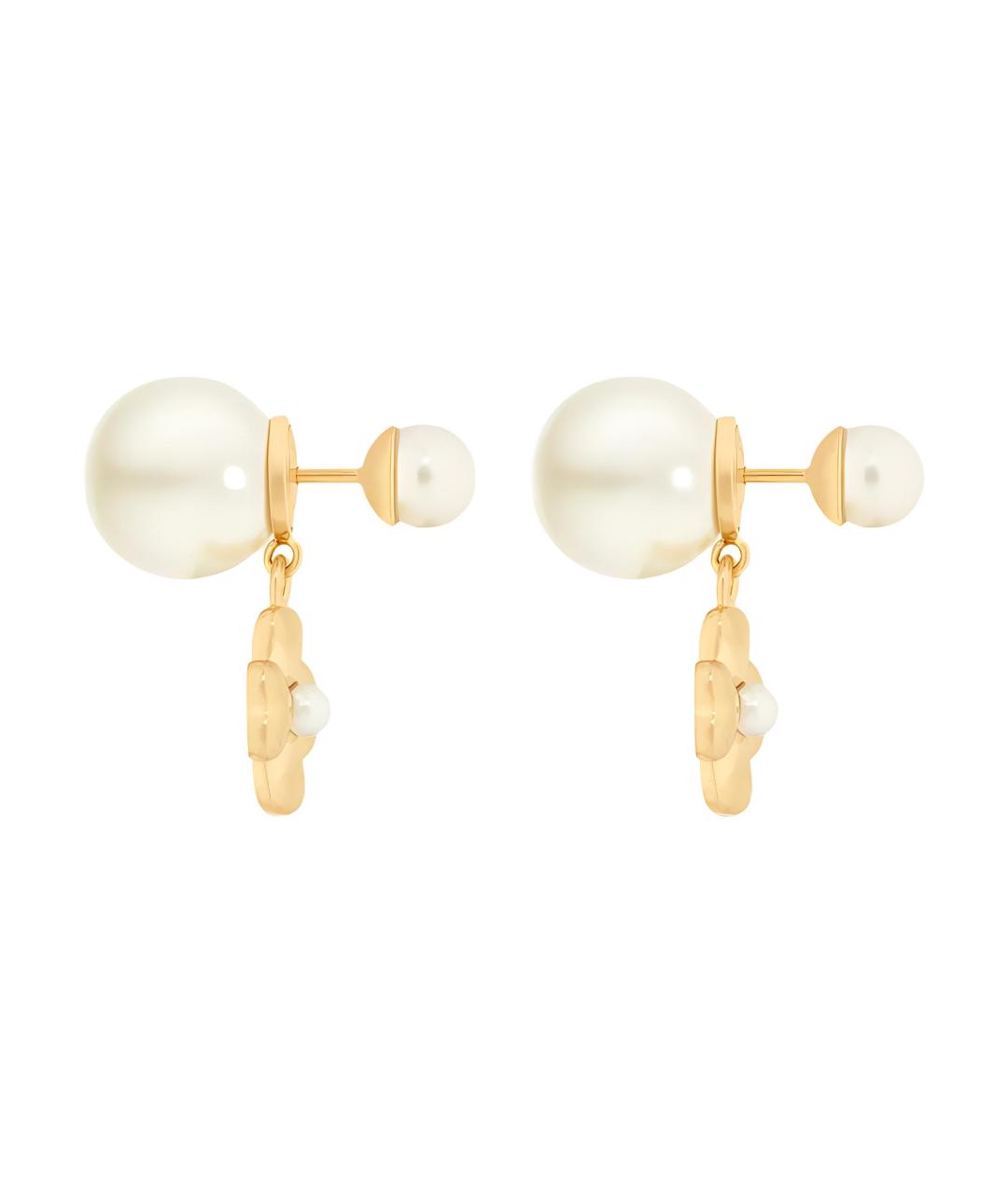 CHRISTIAN DIOR Золотые металлические серьги, фото 2