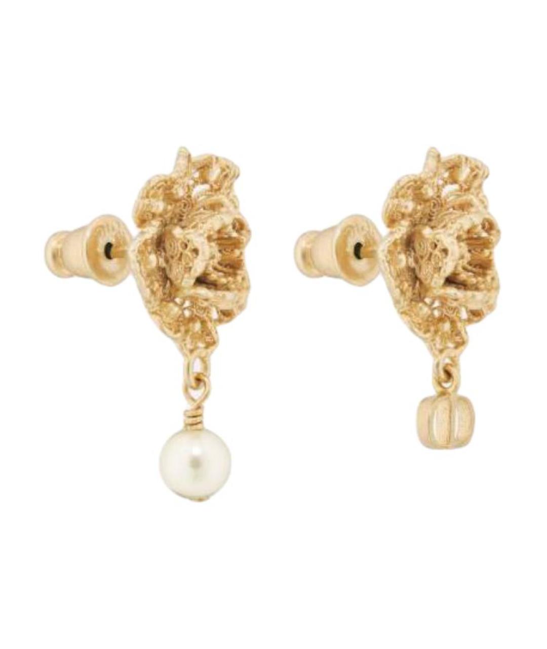 CHRISTIAN DIOR Золотые металлические серьги, фото 2