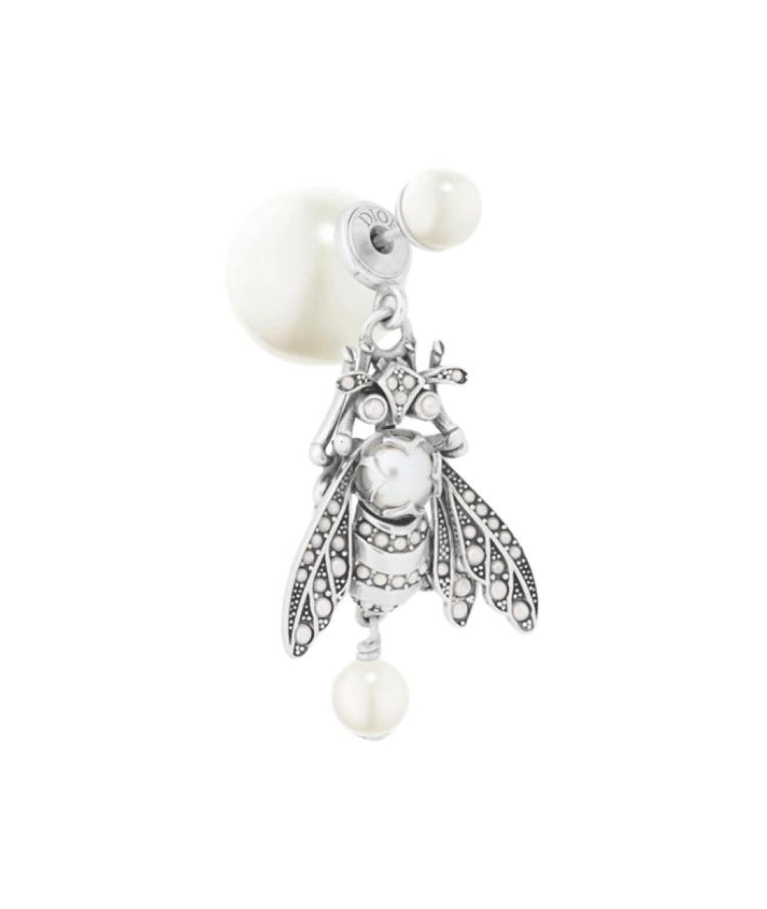 CHRISTIAN DIOR Серебряные металлические серьги, фото 1