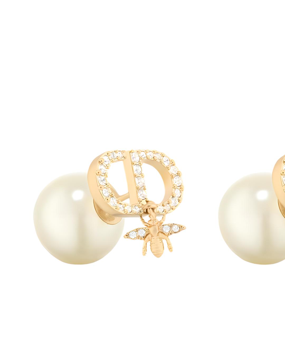 CHRISTIAN DIOR Золотые металлические серьги, фото 3