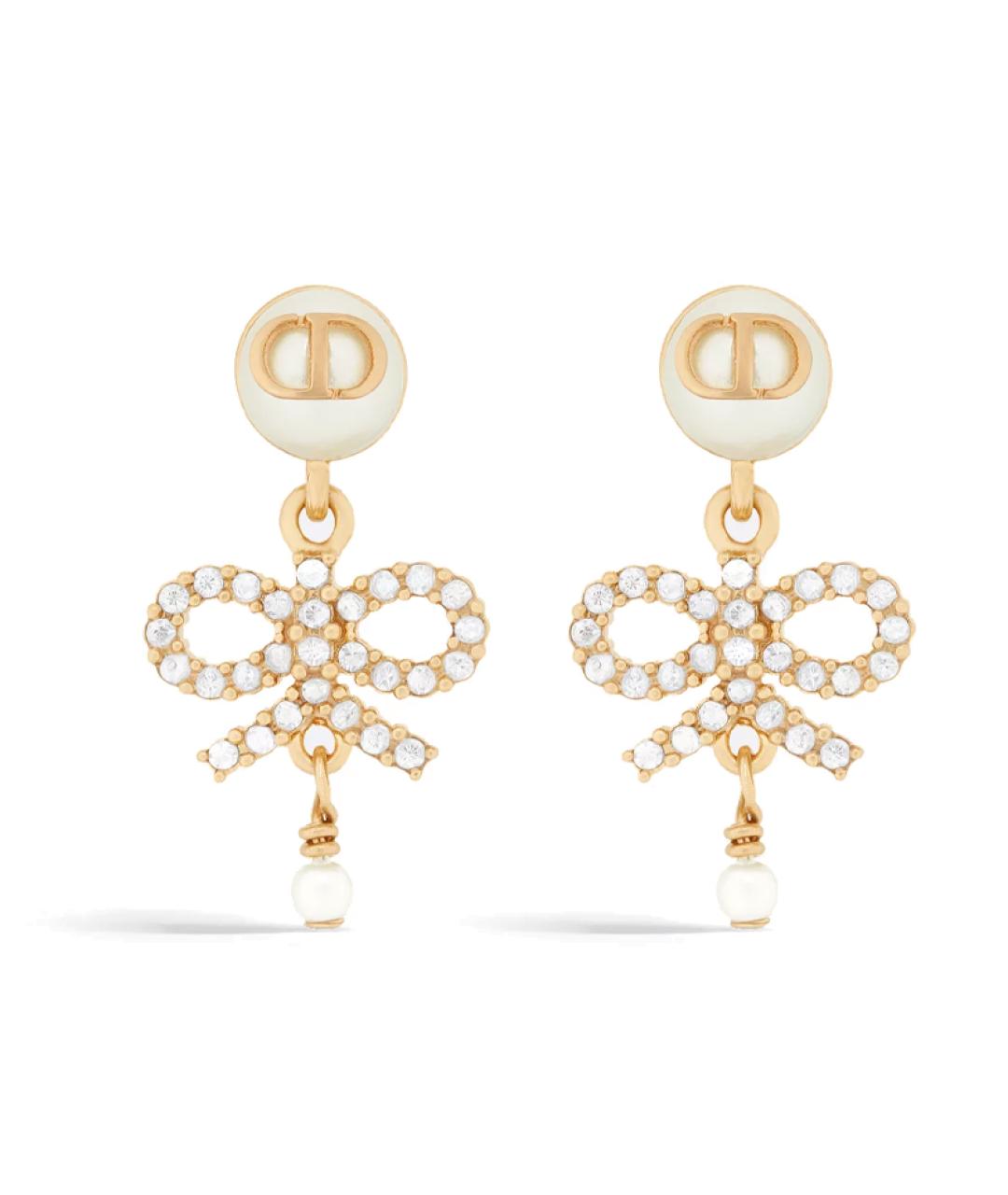 CHRISTIAN DIOR Золотые металлические серьги, фото 1