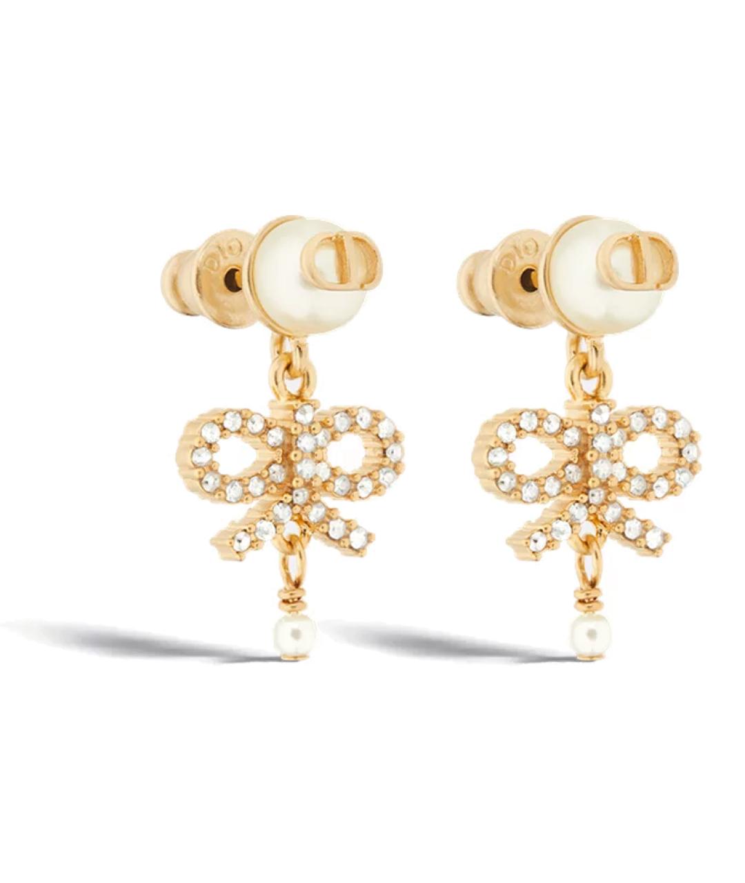 CHRISTIAN DIOR Золотые металлические серьги, фото 2