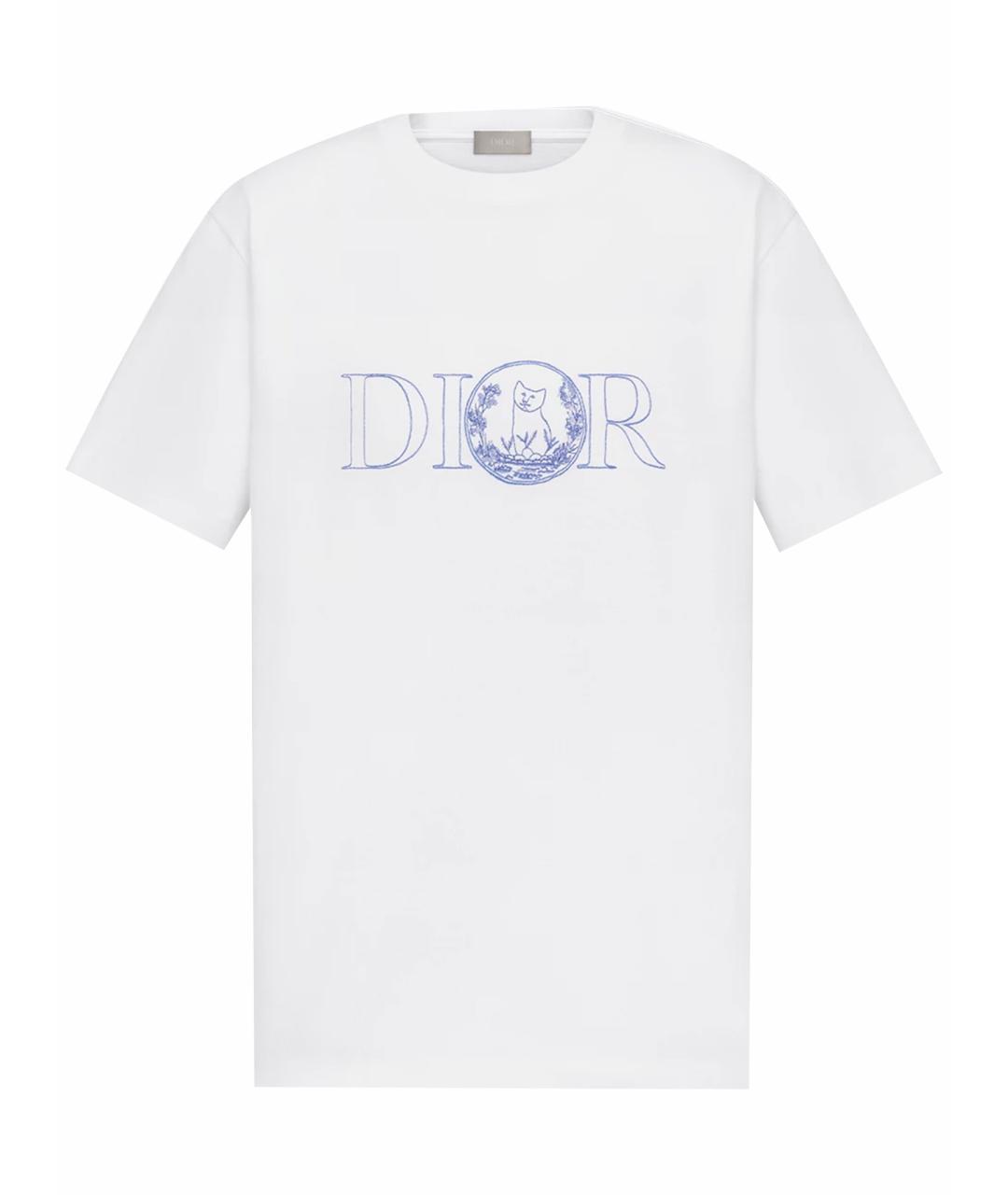 CHRISTIAN DIOR Белая хлопковая футболка, фото 1