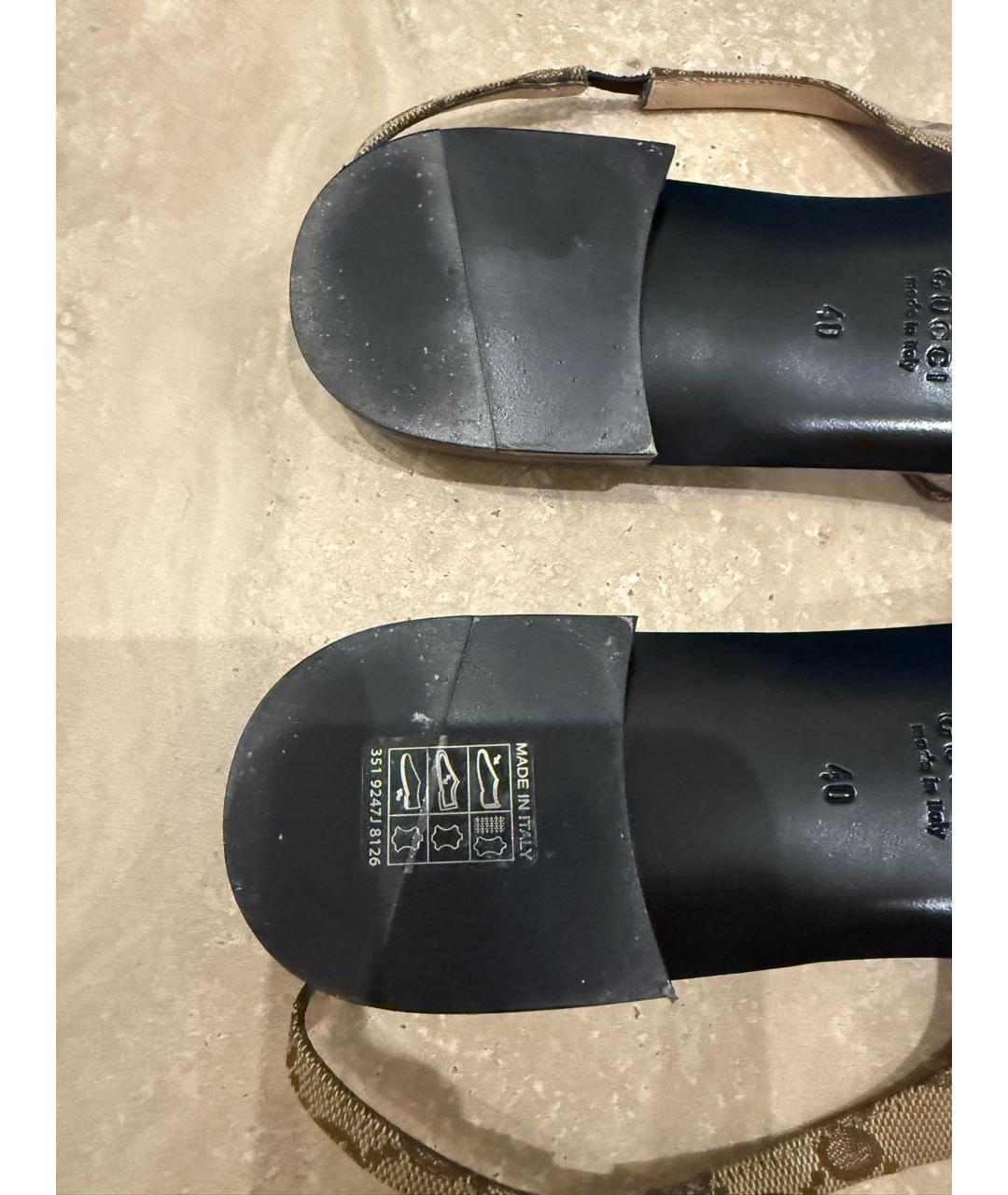 GUCCI Бежевые текстильные туфли, фото 7