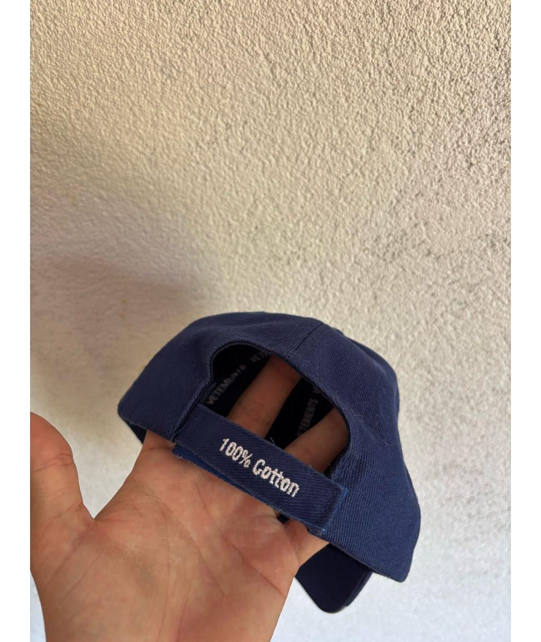 VETEMENTS Синяя хлопковая кепка, фото 3