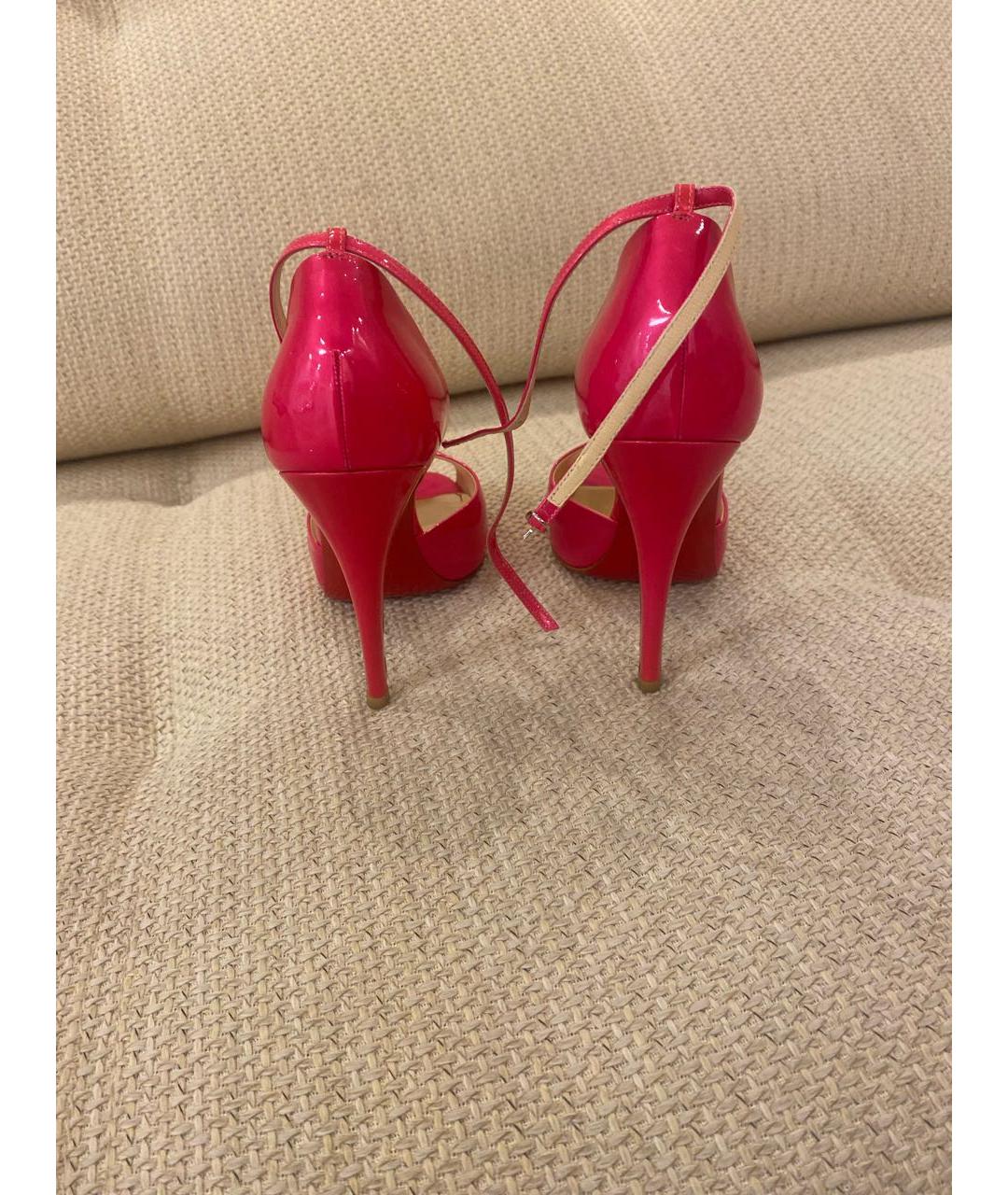 CHRISTIAN LOUBOUTIN Розовые босоножки из лакированной кожи, фото 4