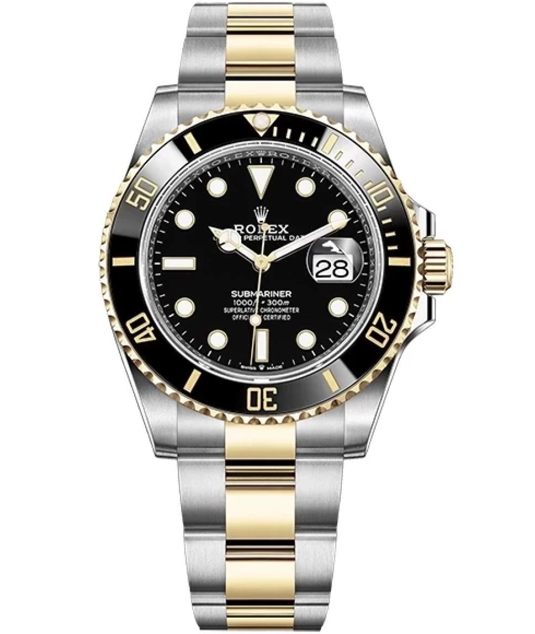 ROLEX Черные часы из желтого золота, фото 10
