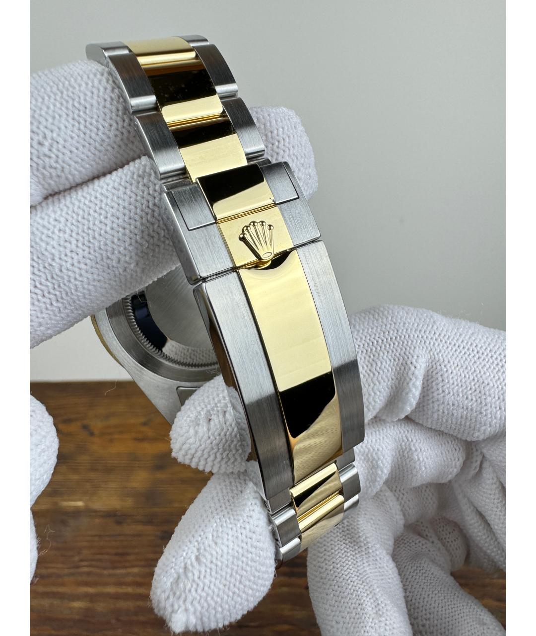 ROLEX Черные часы из желтого золота, фото 8