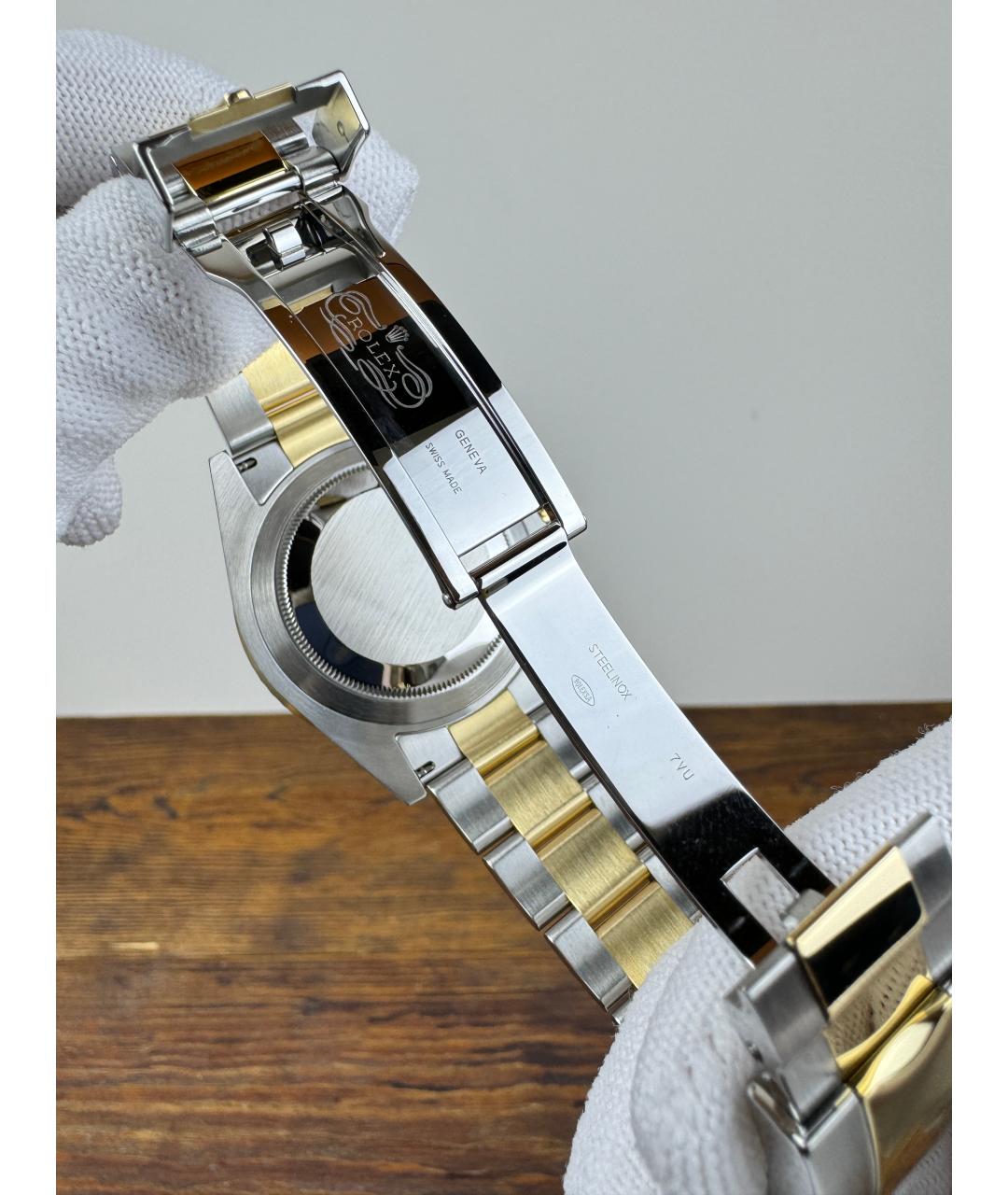 ROLEX Черные часы из желтого золота, фото 9