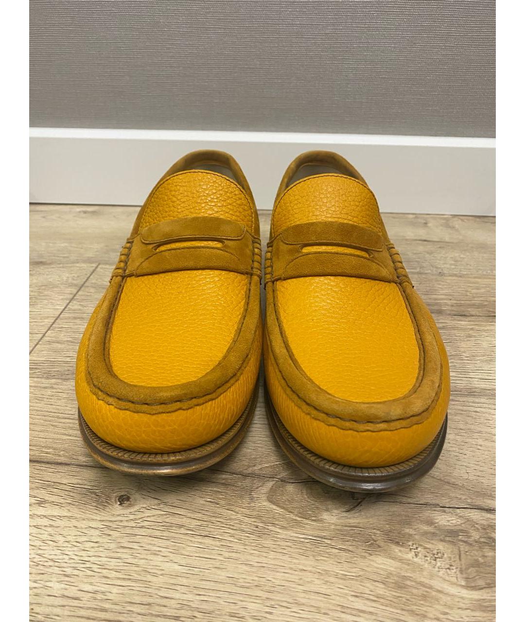 DOLCE&GABBANA Желтые кожаные лоферы, фото 2