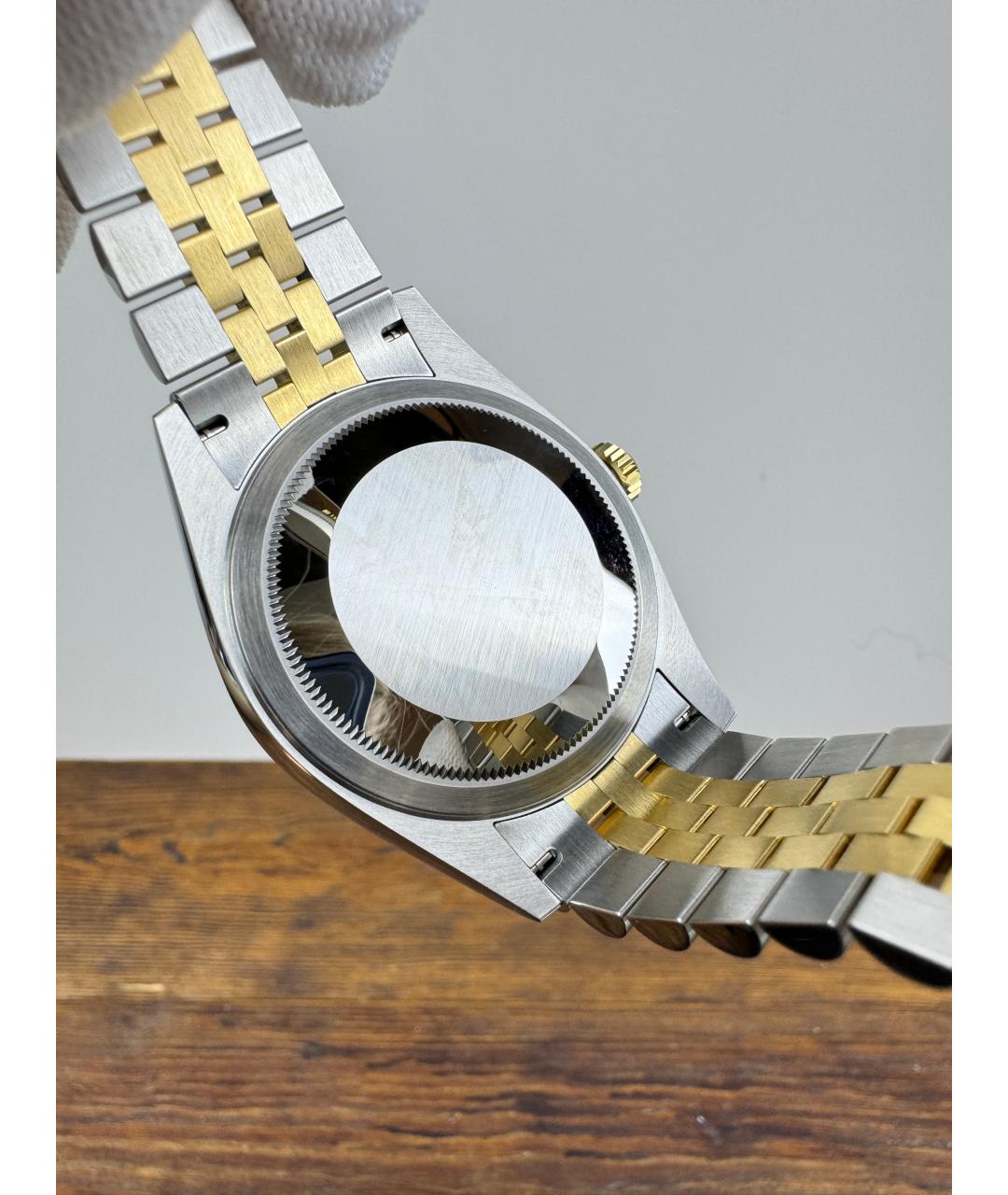 ROLEX Черные часы из желтого золота, фото 7
