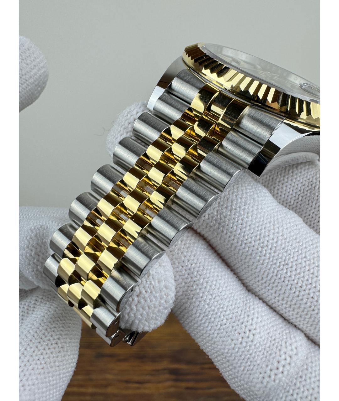 ROLEX Черные часы из желтого золота, фото 6