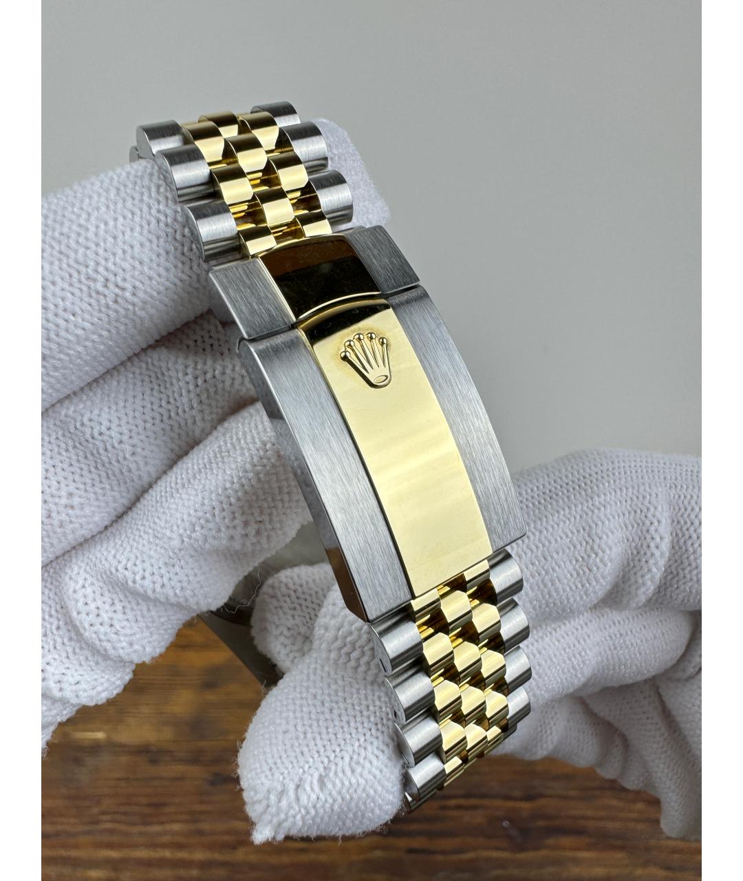 ROLEX Черные часы из желтого золота, фото 8