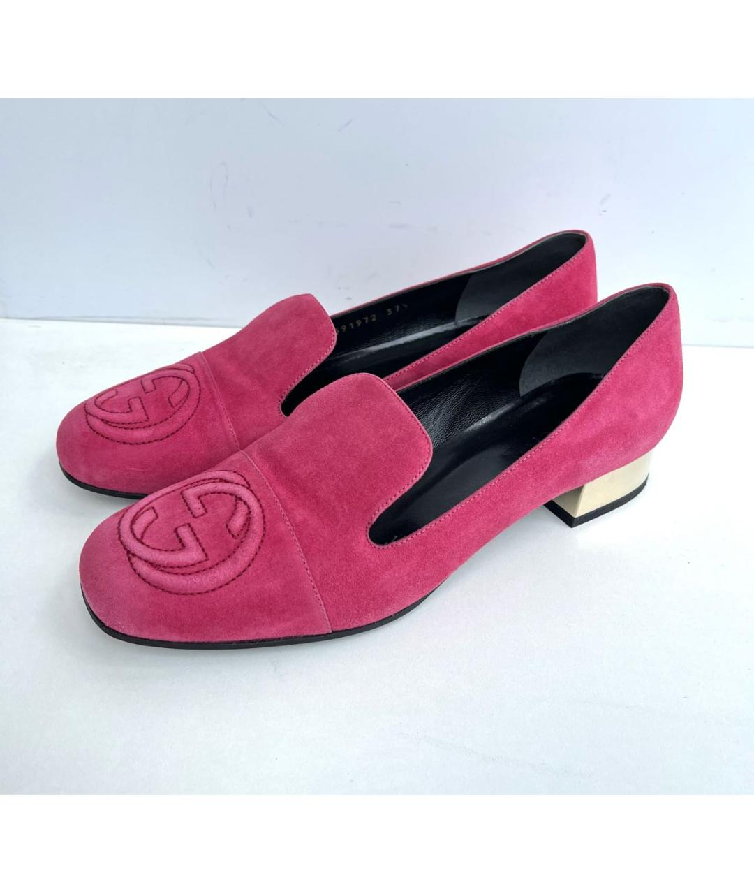 GUCCI Розовые замшевые лоферы, фото 2