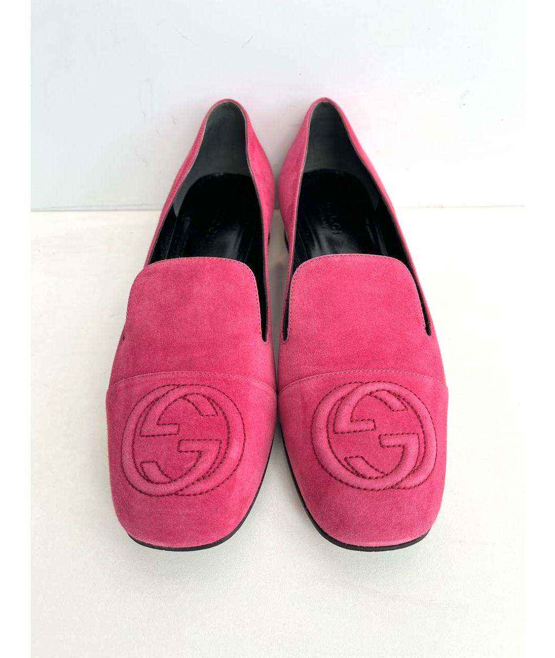 GUCCI Розовые замшевые лоферы, фото 4
