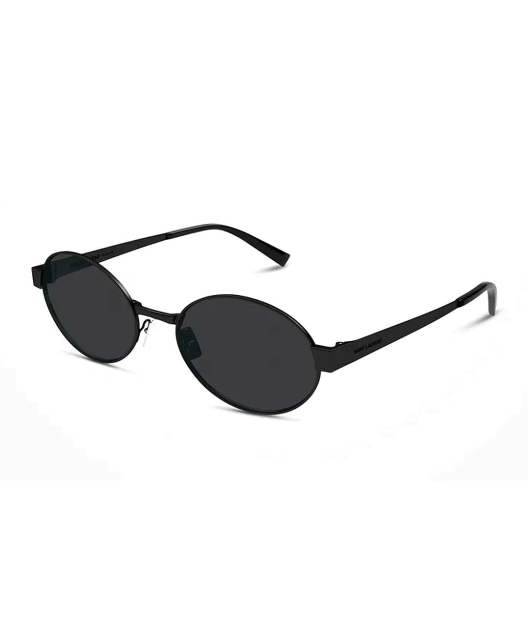 SAINT LAURENT Черные металлические солнцезащитные очки, фото 1