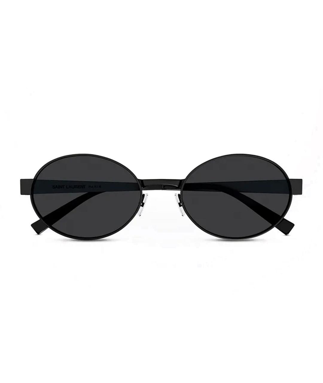 SAINT LAURENT Черные металлические солнцезащитные очки, фото 2