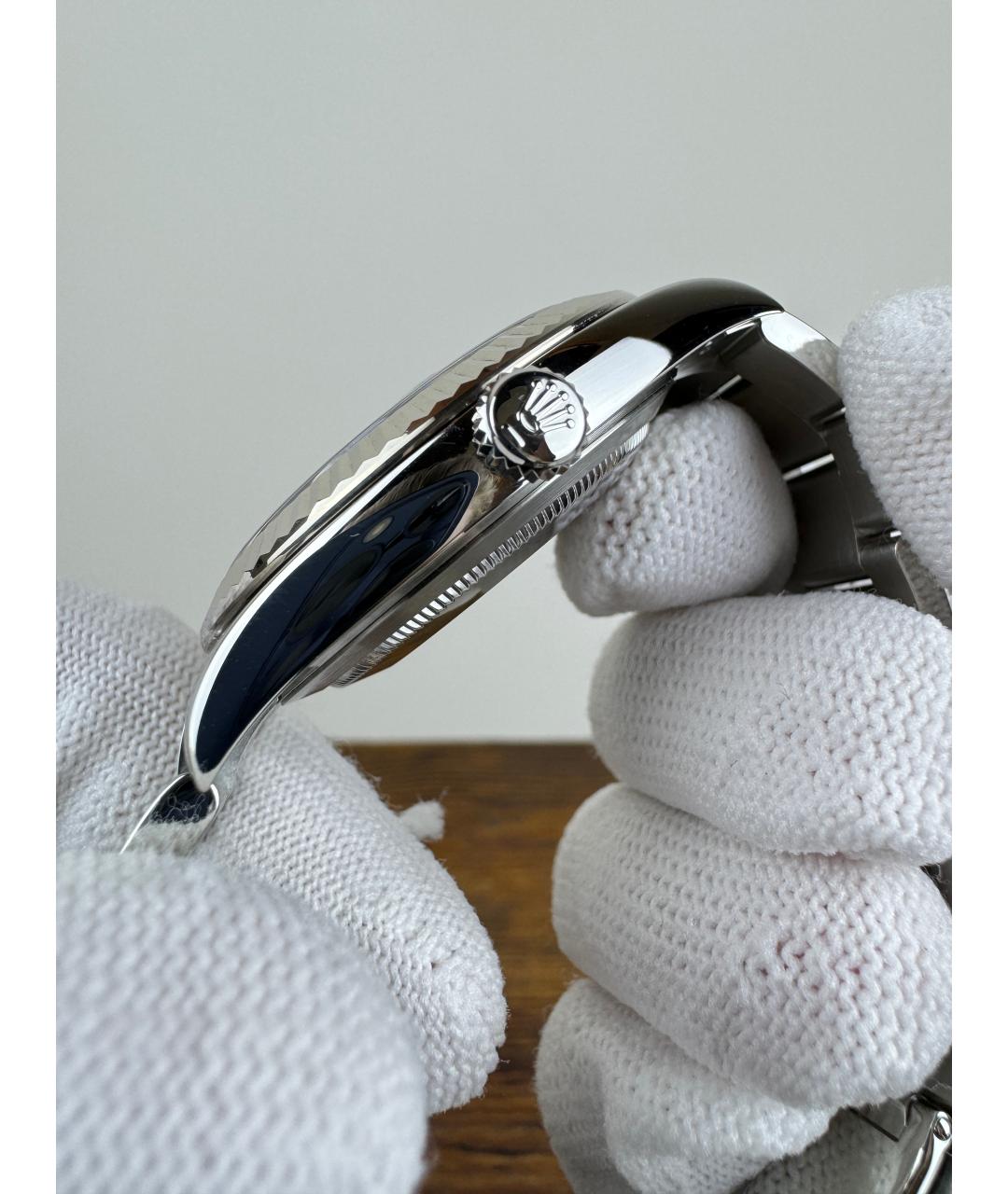 ROLEX Темно-синие часы из белого золота, фото 4