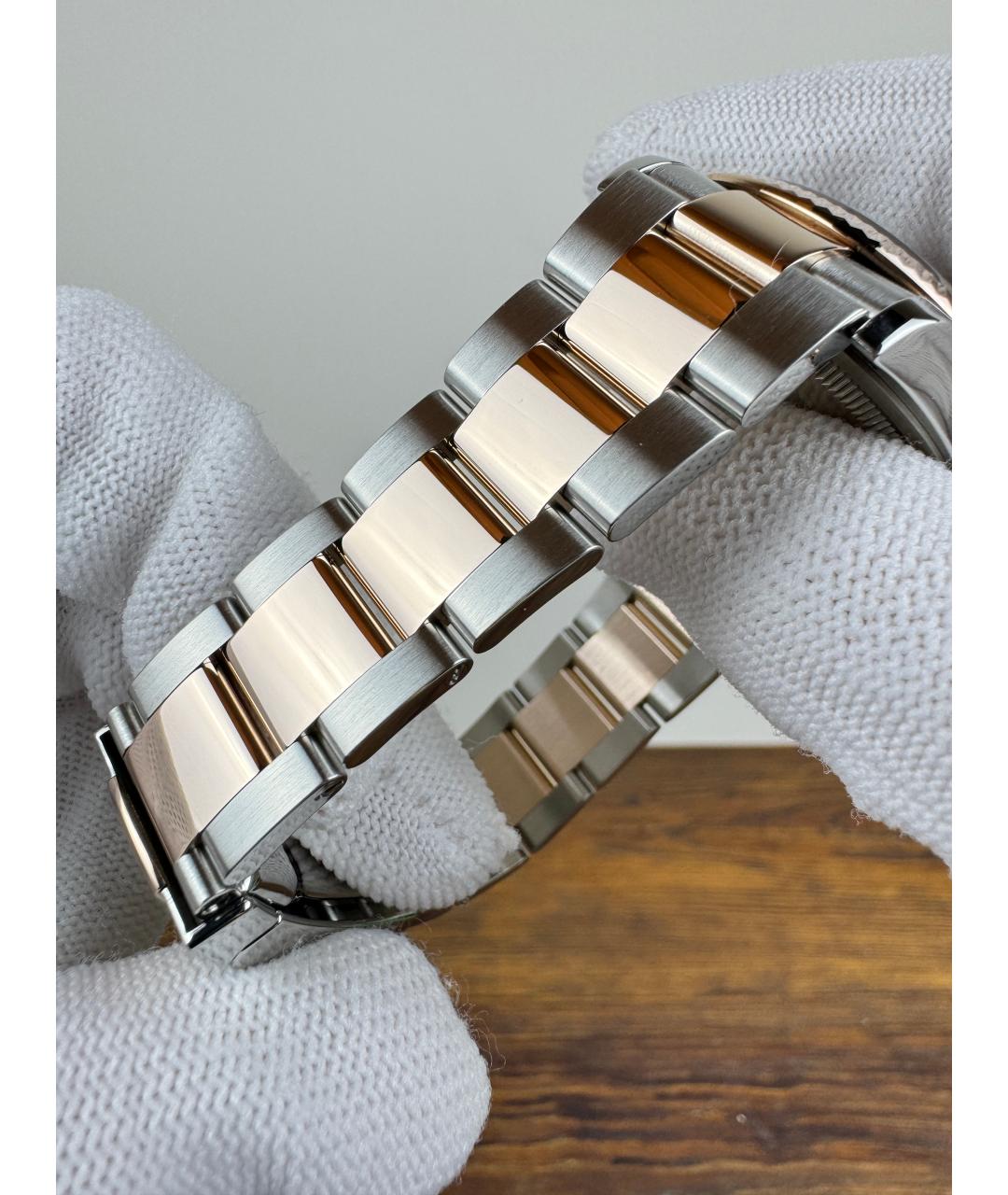 ROLEX Серые часы из розового золота, фото 6
