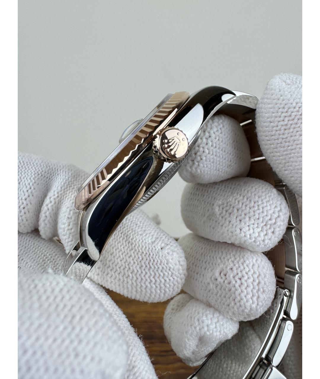 ROLEX Серые часы из розового золота, фото 4