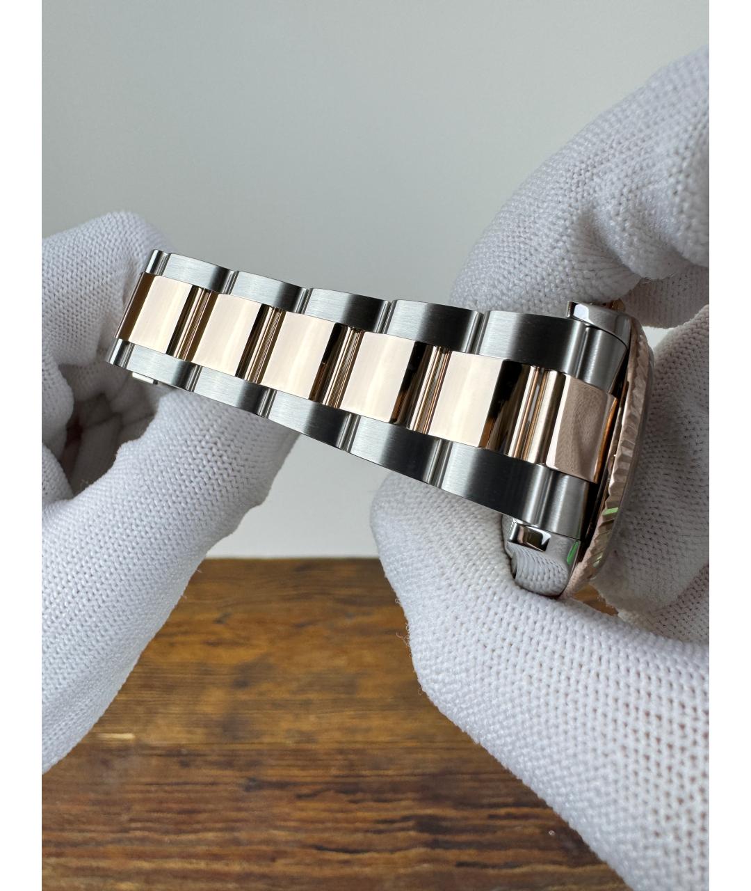 ROLEX Серые часы из розового золота, фото 7