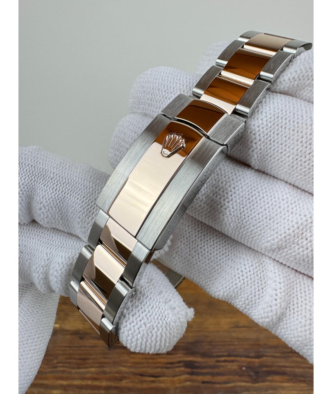 ROLEX Серые часы из розового золота, фото 9