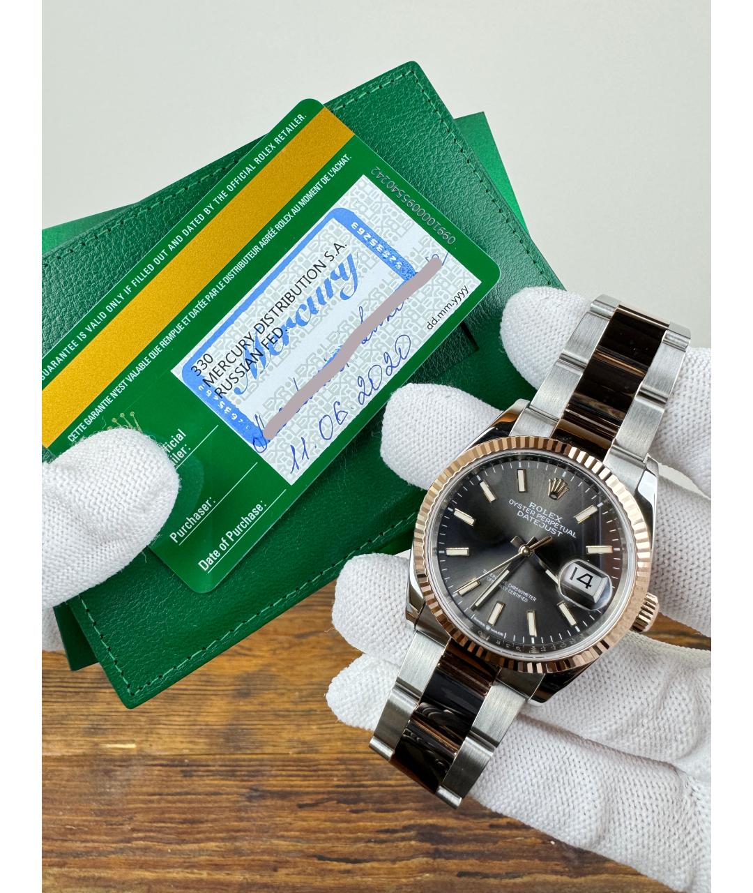 ROLEX Серые часы из розового золота, фото 2
