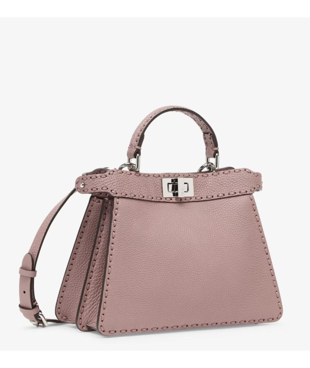 FENDI Розовая кожаная сумка тоут, фото 2