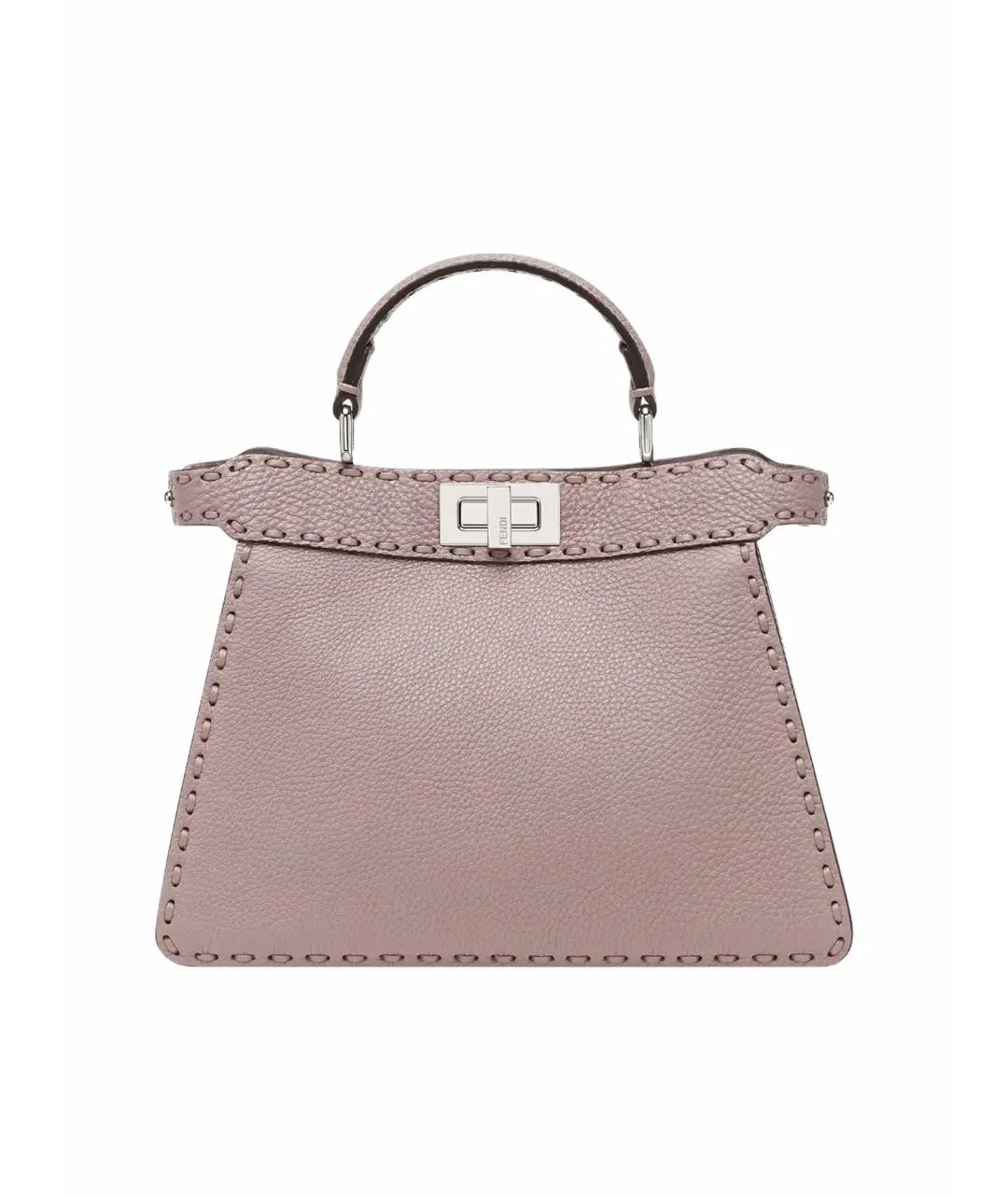 FENDI Розовая кожаная сумка тоут, фото 1