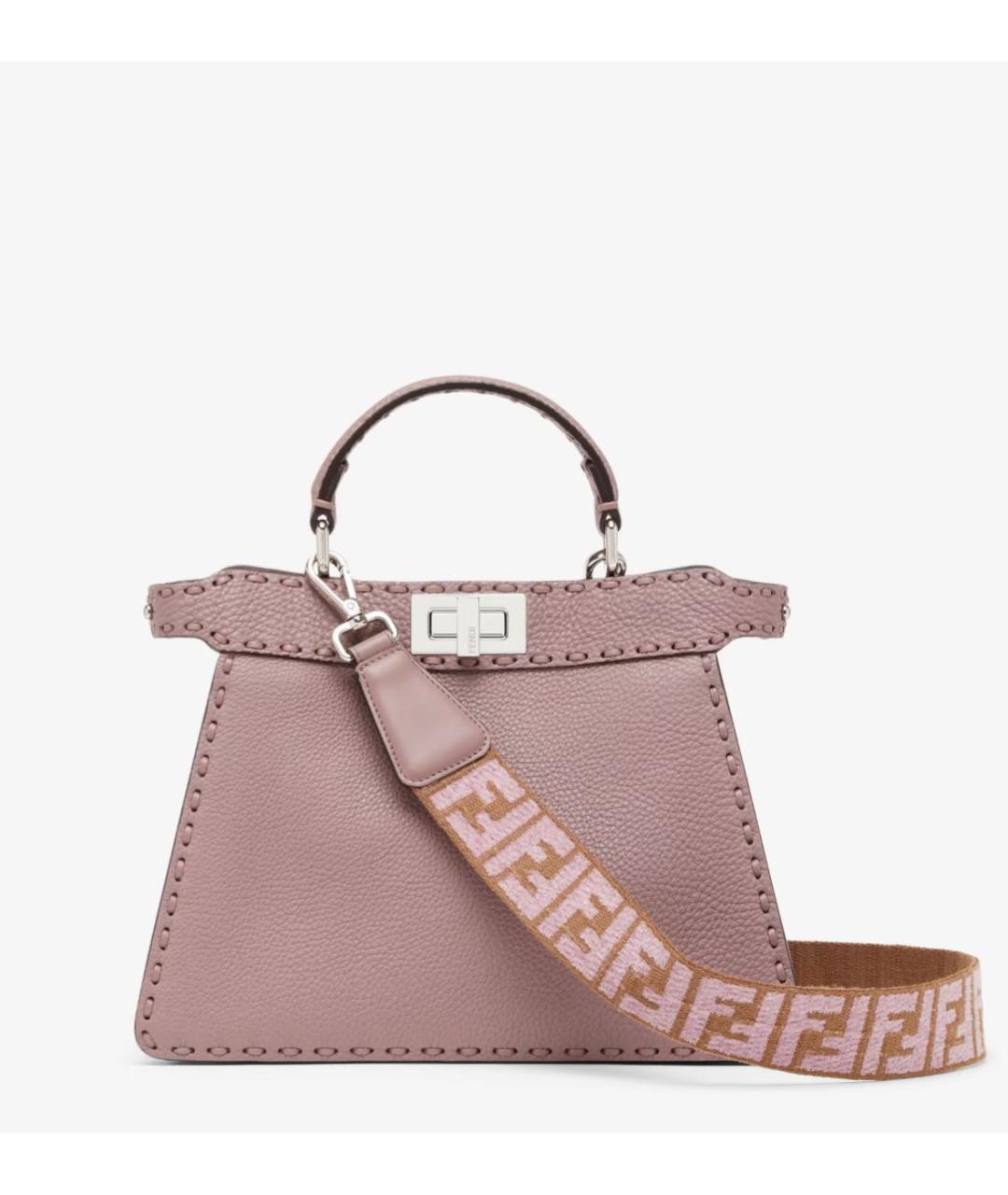 FENDI Розовая кожаная сумка тоут, фото 7