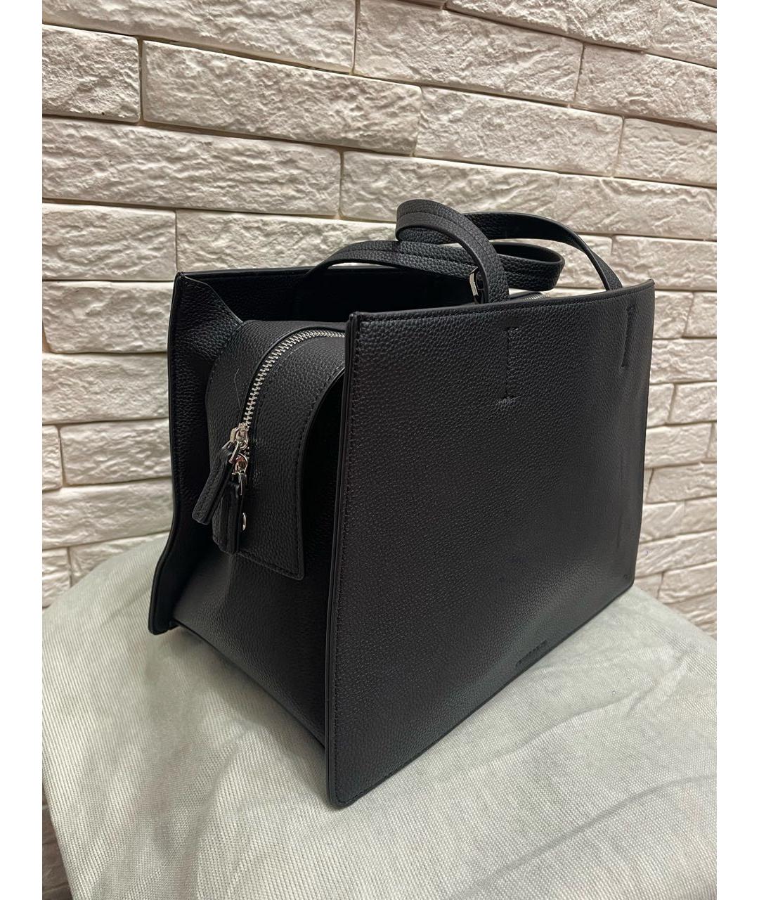 TRUSSARDI Черная кожаная сумка тоут, фото 2