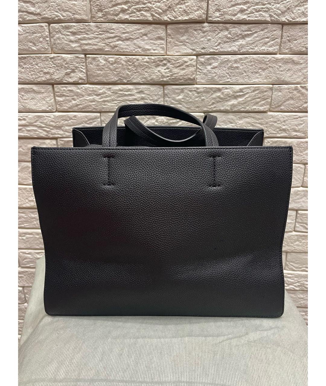 TRUSSARDI Черная кожаная сумка тоут, фото 3