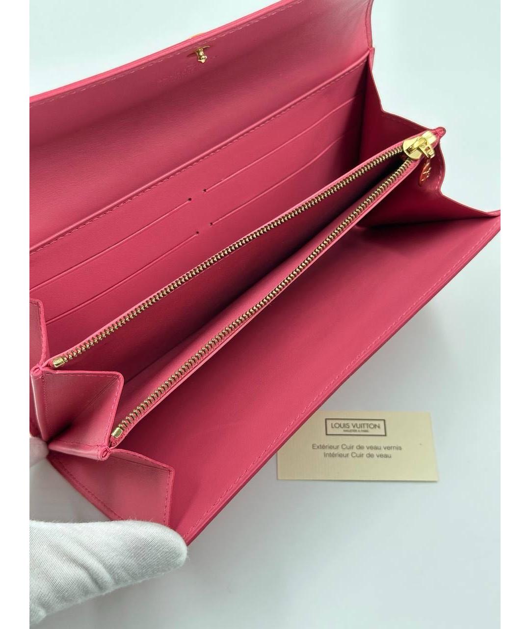 LOUIS VUITTON Розовый кошелек из лакированной кожи, фото 7