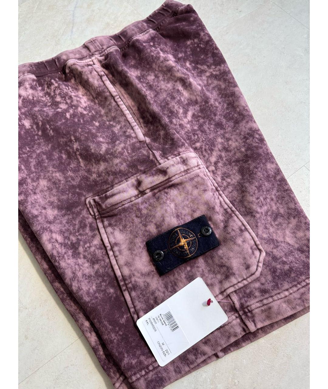 STONE ISLAND Бордовые хлопковые шорты, фото 3