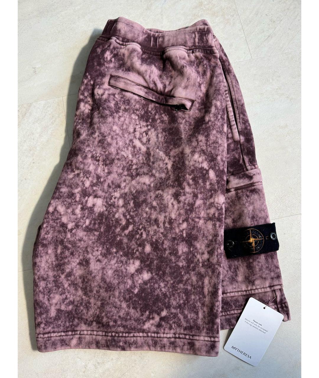 STONE ISLAND Бордовые хлопковые шорты, фото 5
