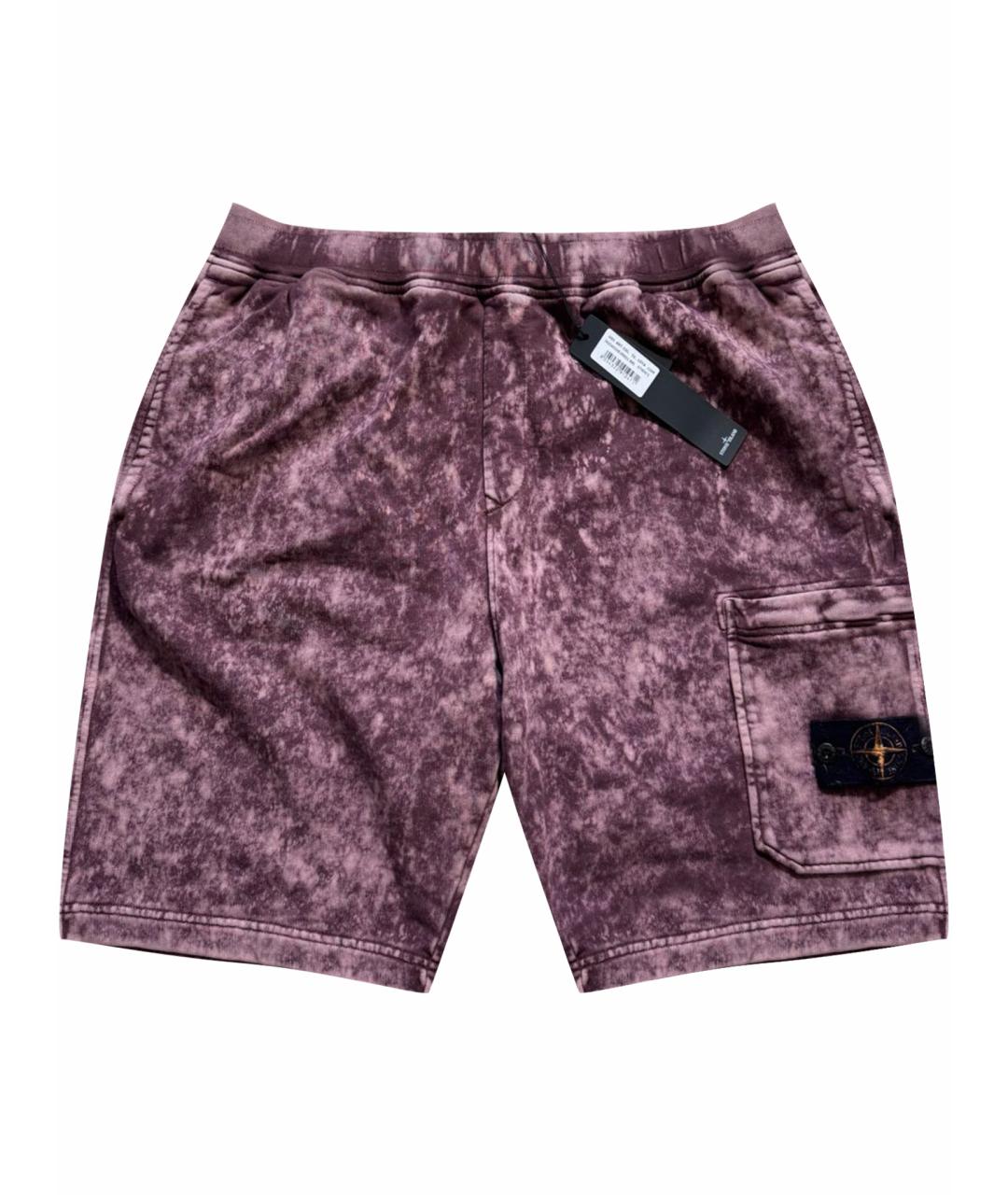 STONE ISLAND Бордовые хлопковые шорты, фото 1