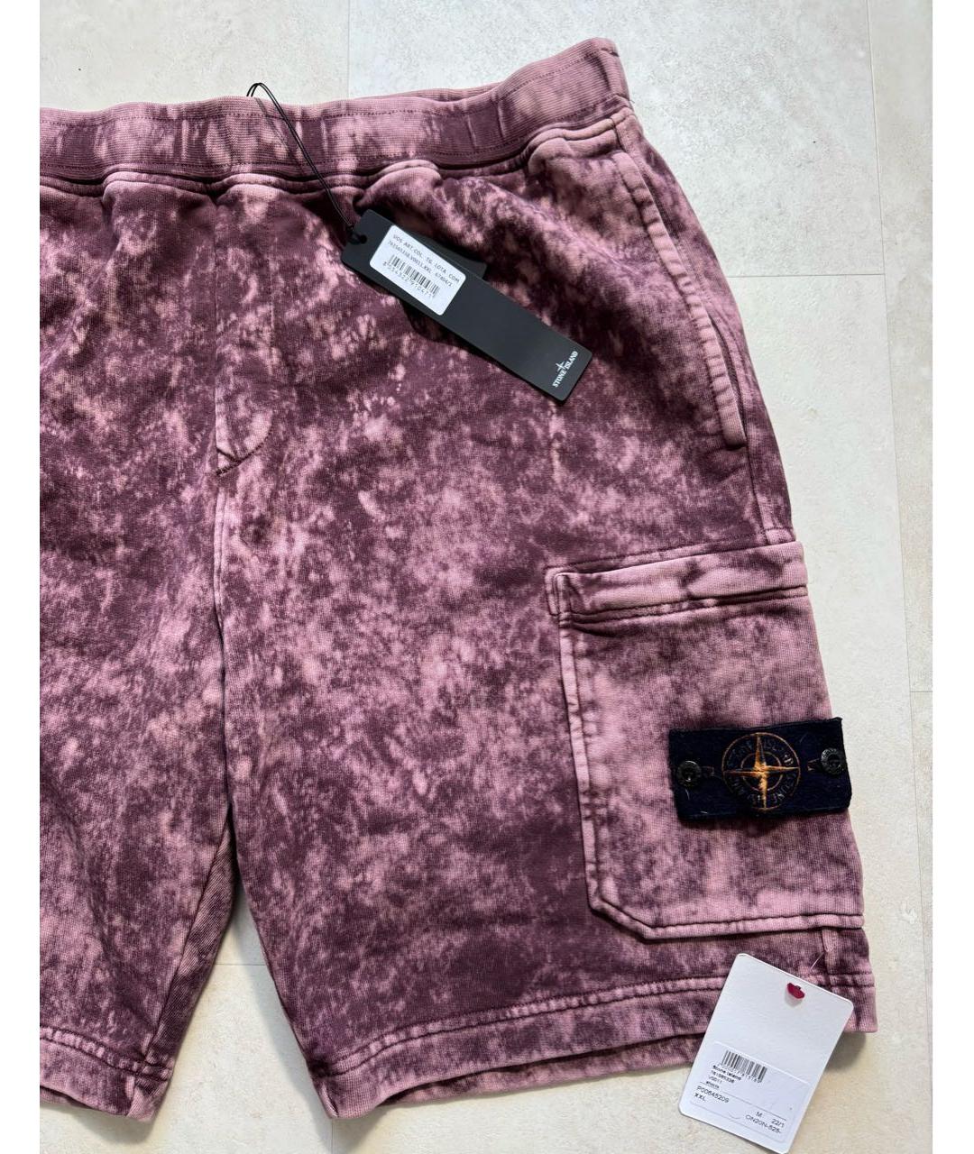 STONE ISLAND Бордовые хлопковые шорты, фото 2