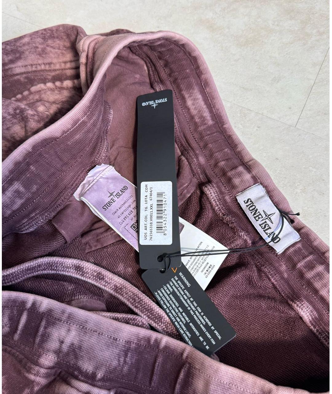 STONE ISLAND Бордовые хлопковые шорты, фото 4