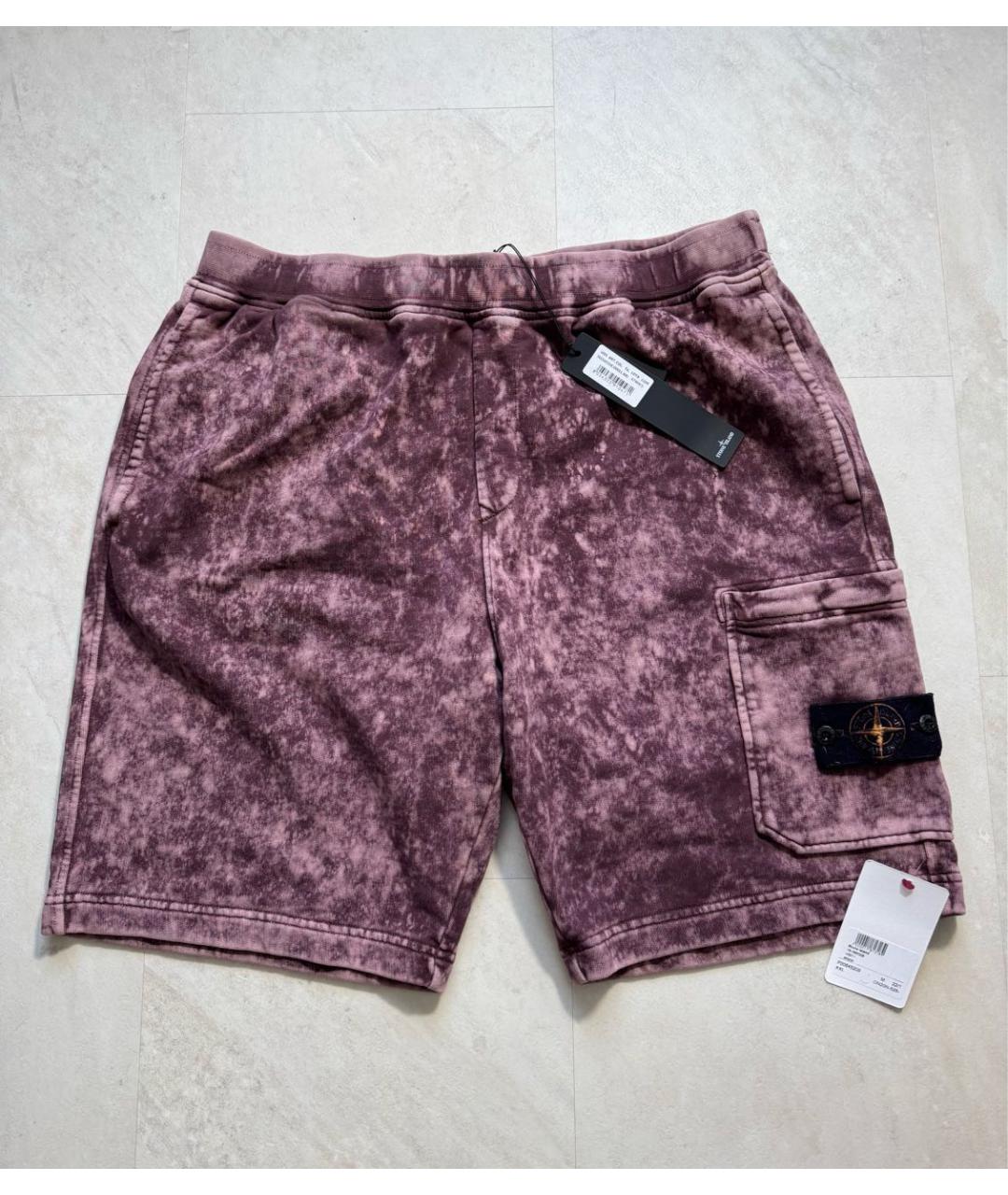 STONE ISLAND Бордовые хлопковые шорты, фото 6