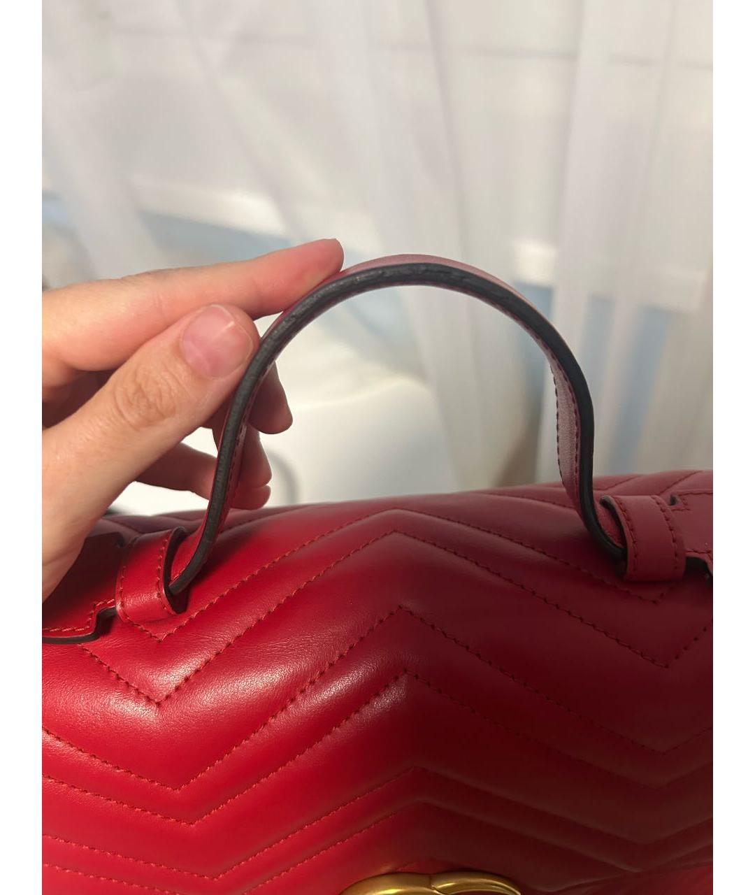 GUCCI Красная кожаная сумка с короткими ручками, фото 6