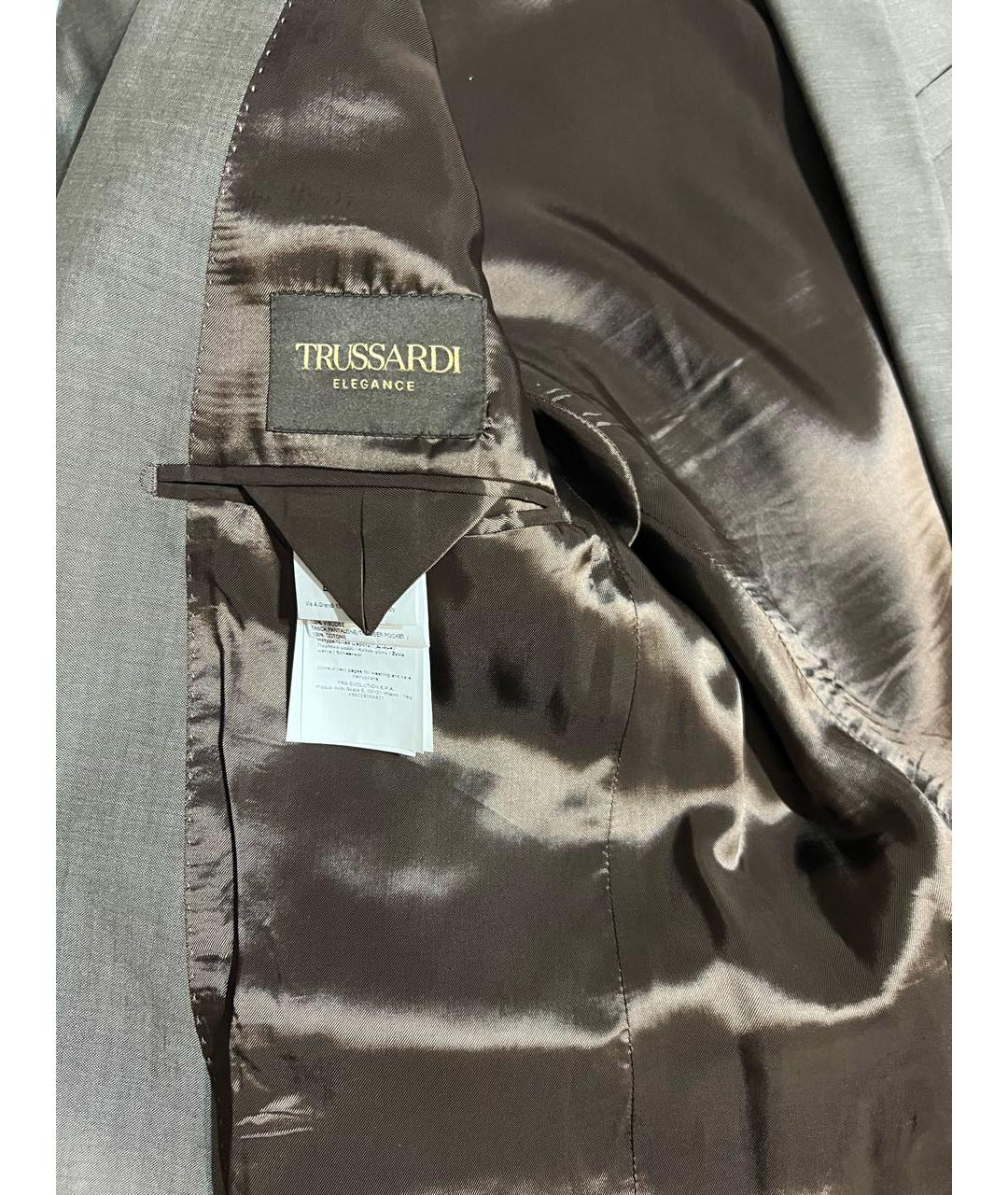 TRUSSARDI Коричневый классический костюм, фото 5