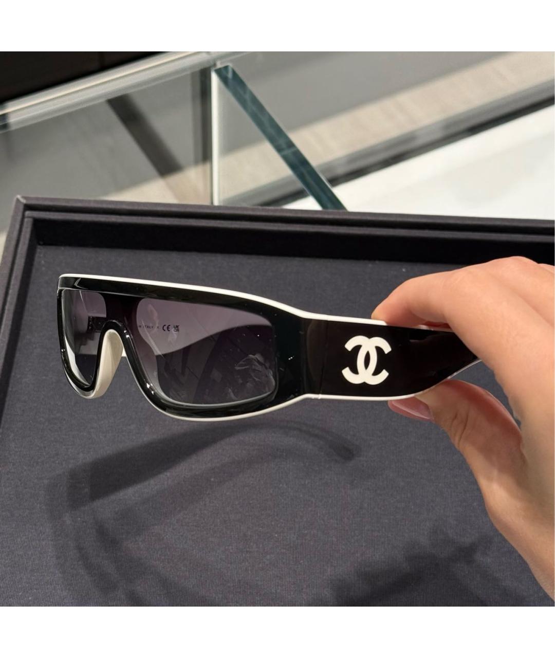 CHANEL Черные пластиковые солнцезащитные очки, фото 3