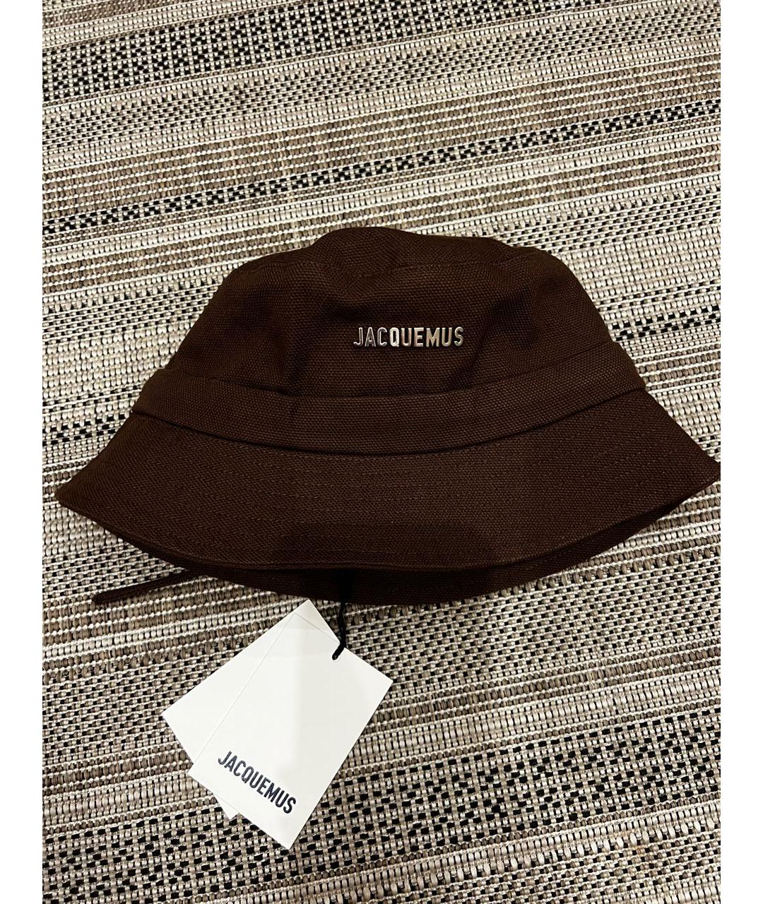 JACQUEMUS Коричневая хлопковая панама, фото 7