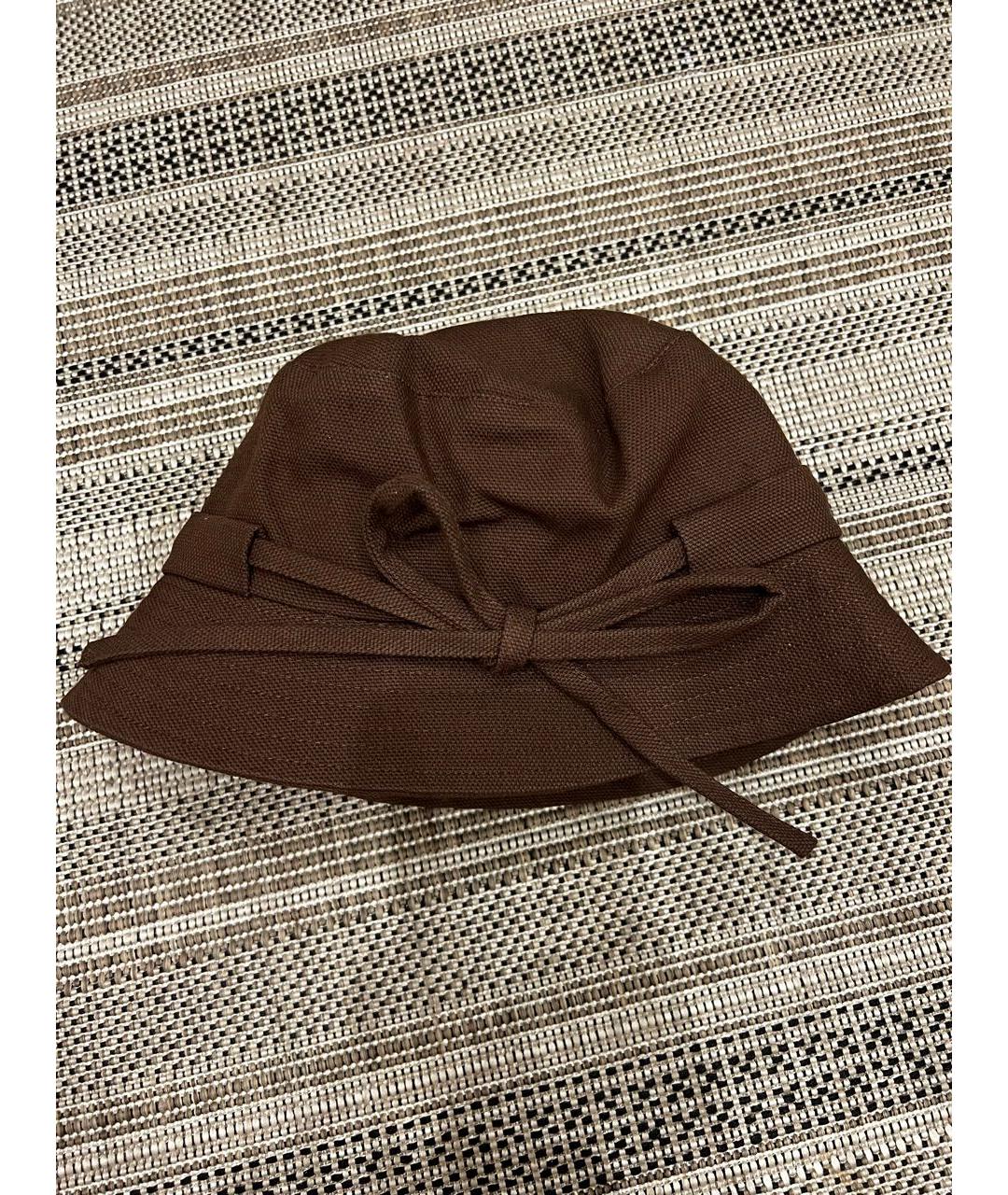 JACQUEMUS Коричневая хлопковая панама, фото 2
