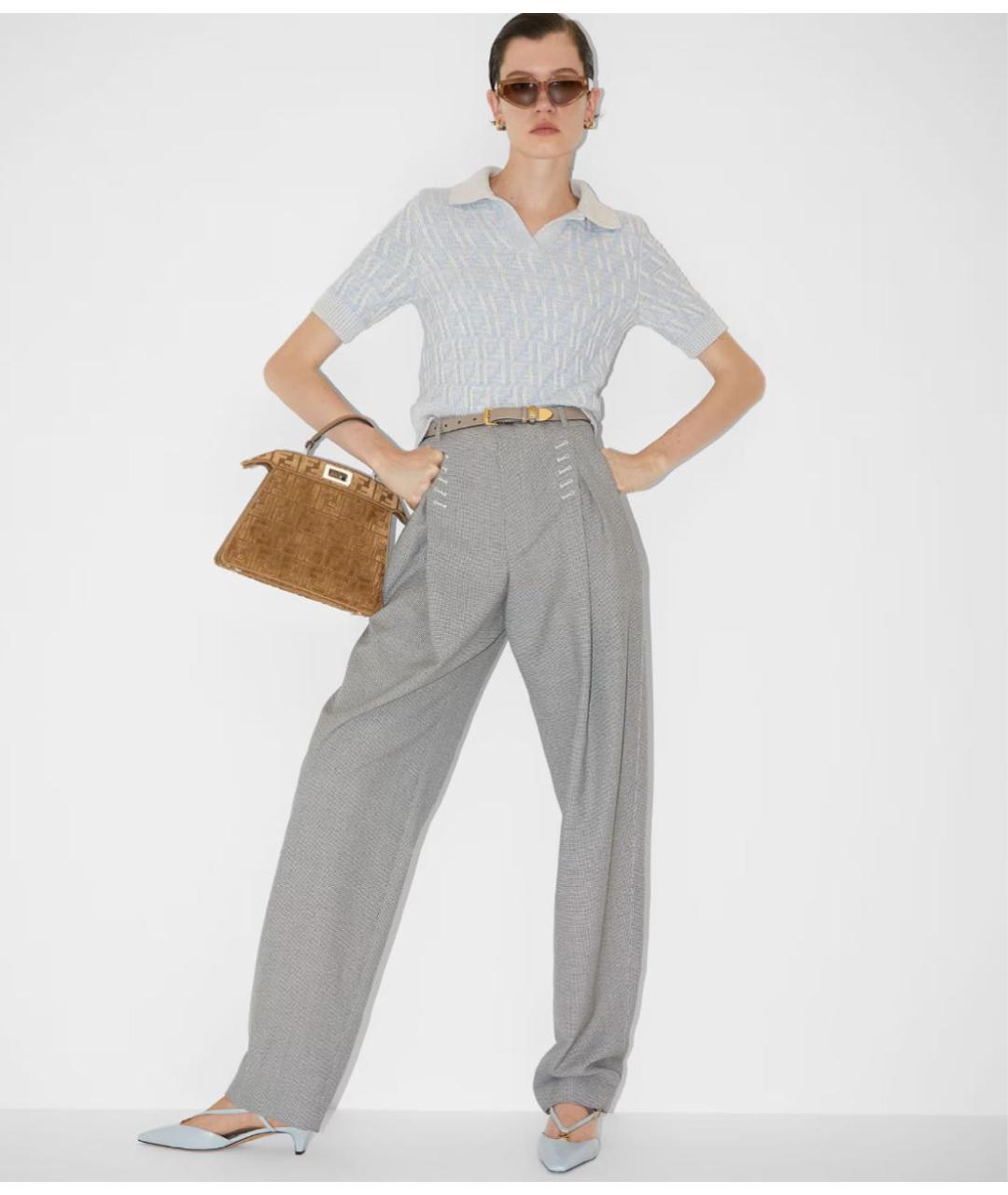 FENDI Коричневая бархатная сумка тоут, фото 2