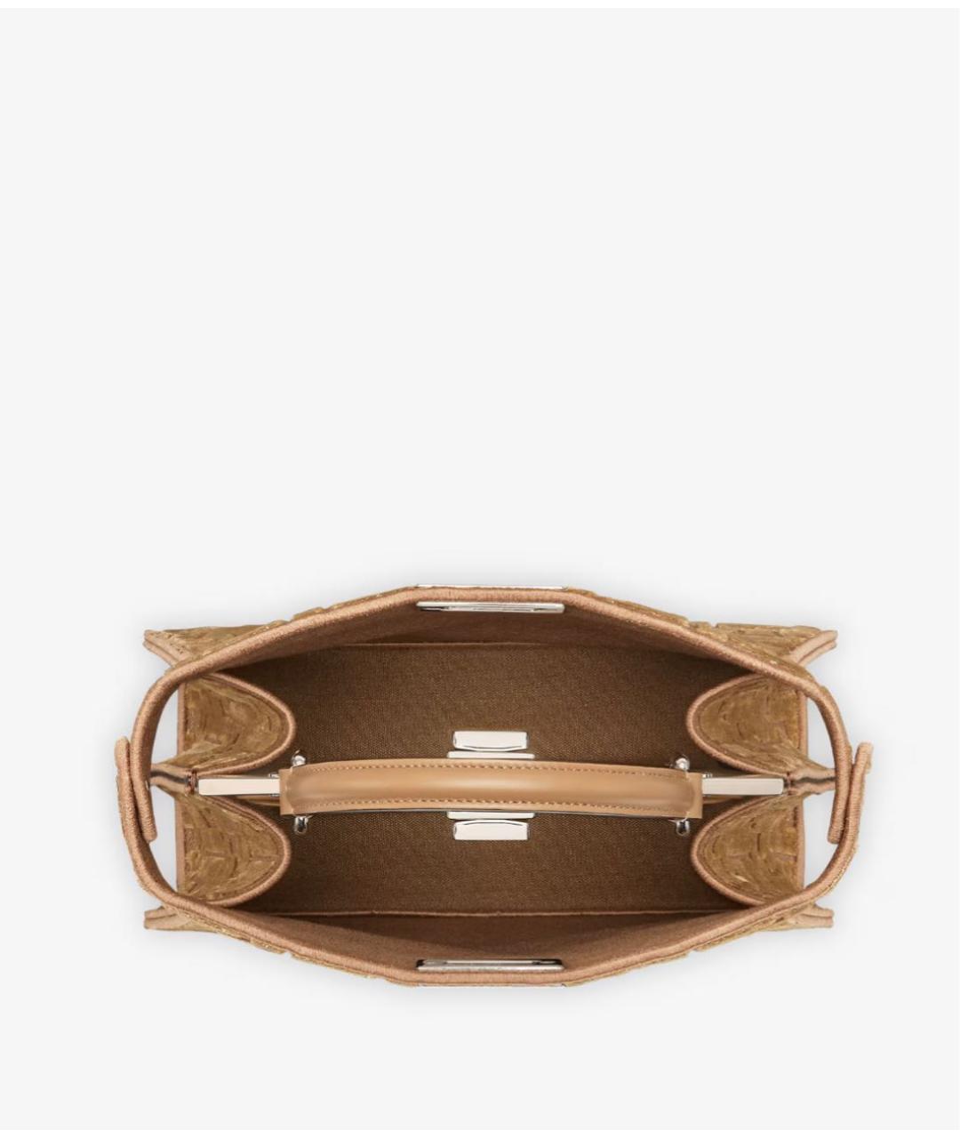 FENDI Коричневая бархатная сумка тоут, фото 5