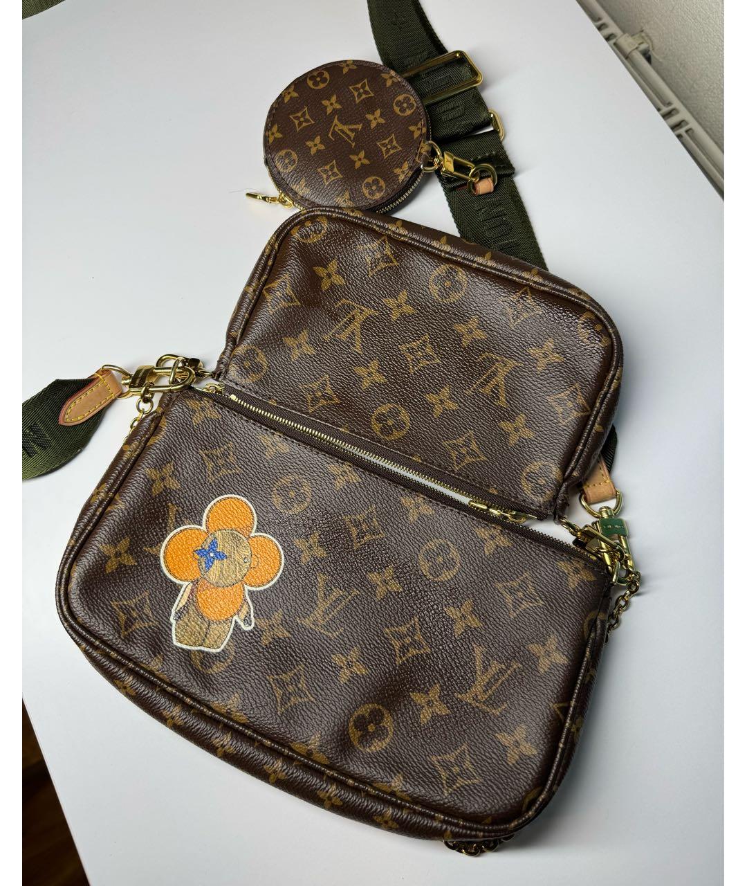 LOUIS VUITTON Коричневая кожаная сумка через плечо, фото 2