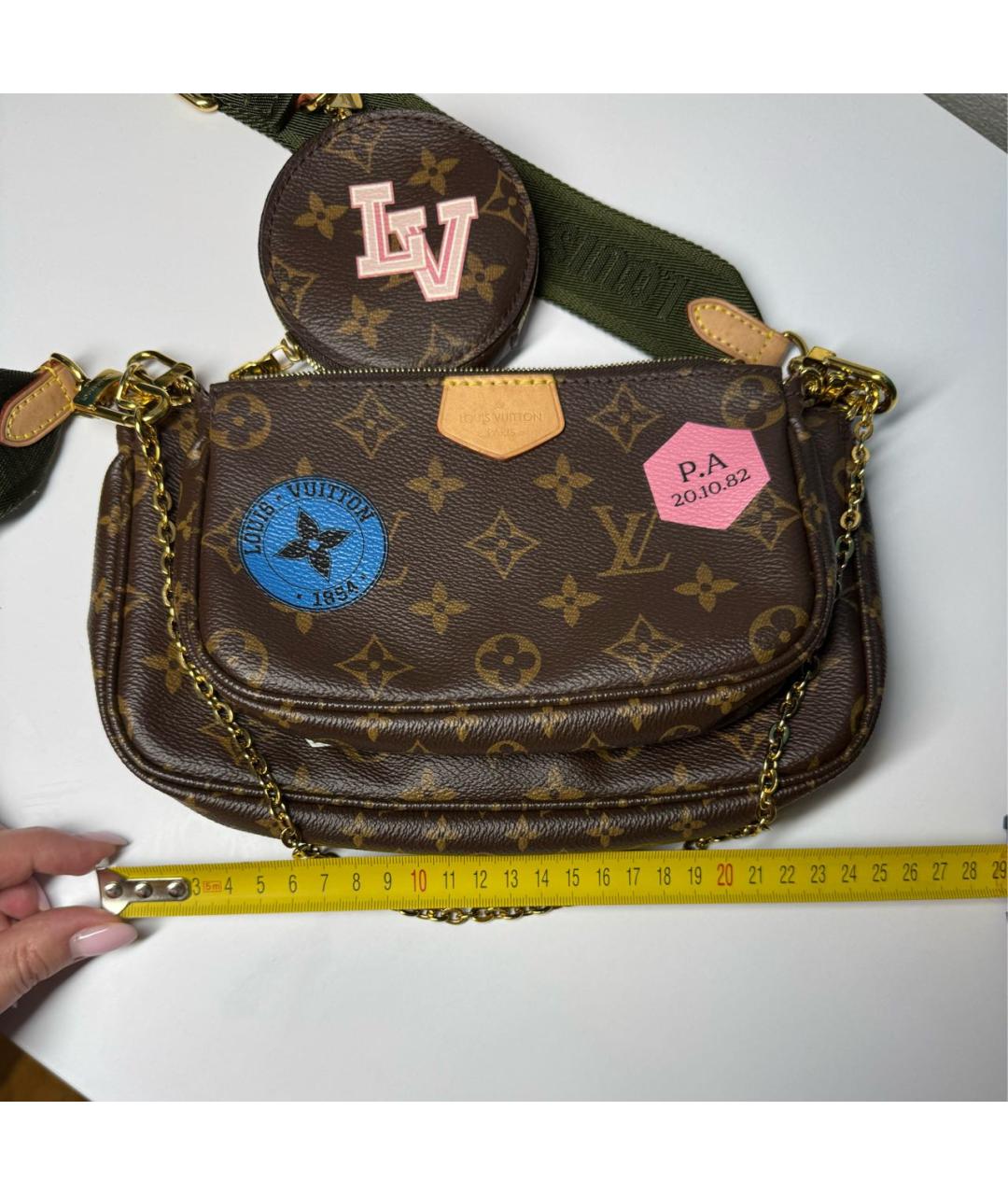 LOUIS VUITTON Коричневая кожаная сумка через плечо, фото 5