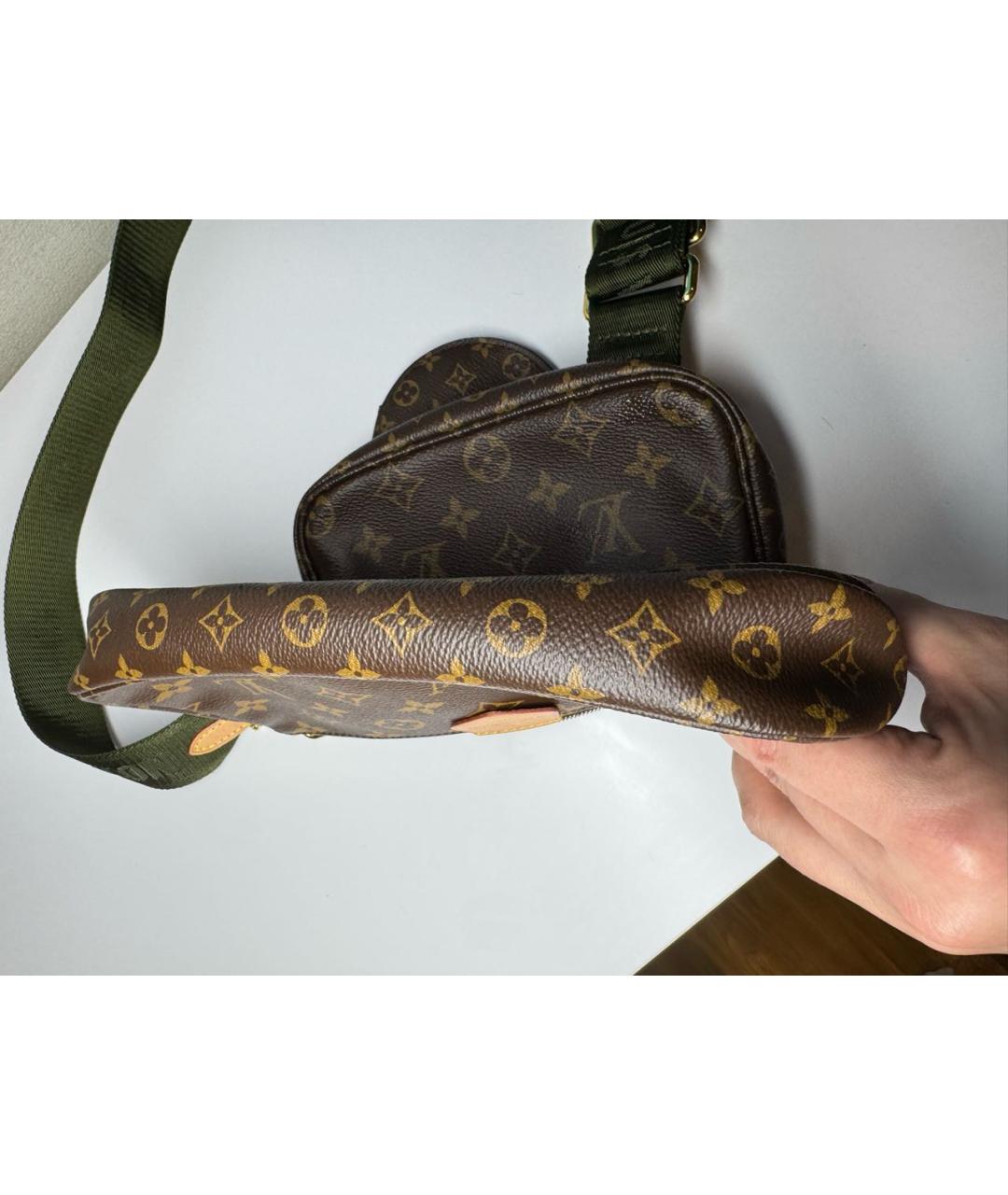 LOUIS VUITTON Коричневая кожаная сумка через плечо, фото 6